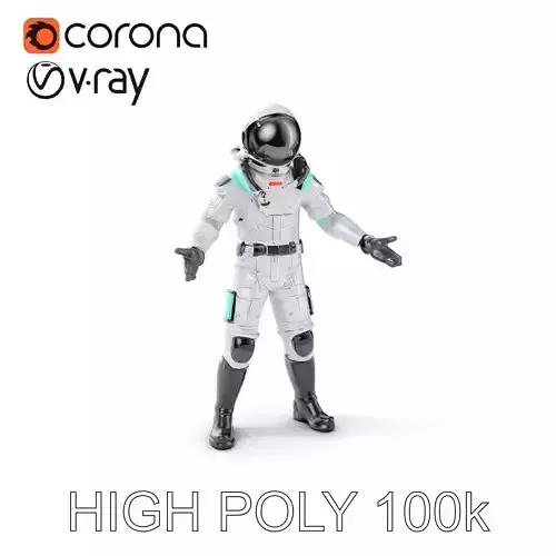 Futuristic Astronaut Rigged and Animated D Character Model
