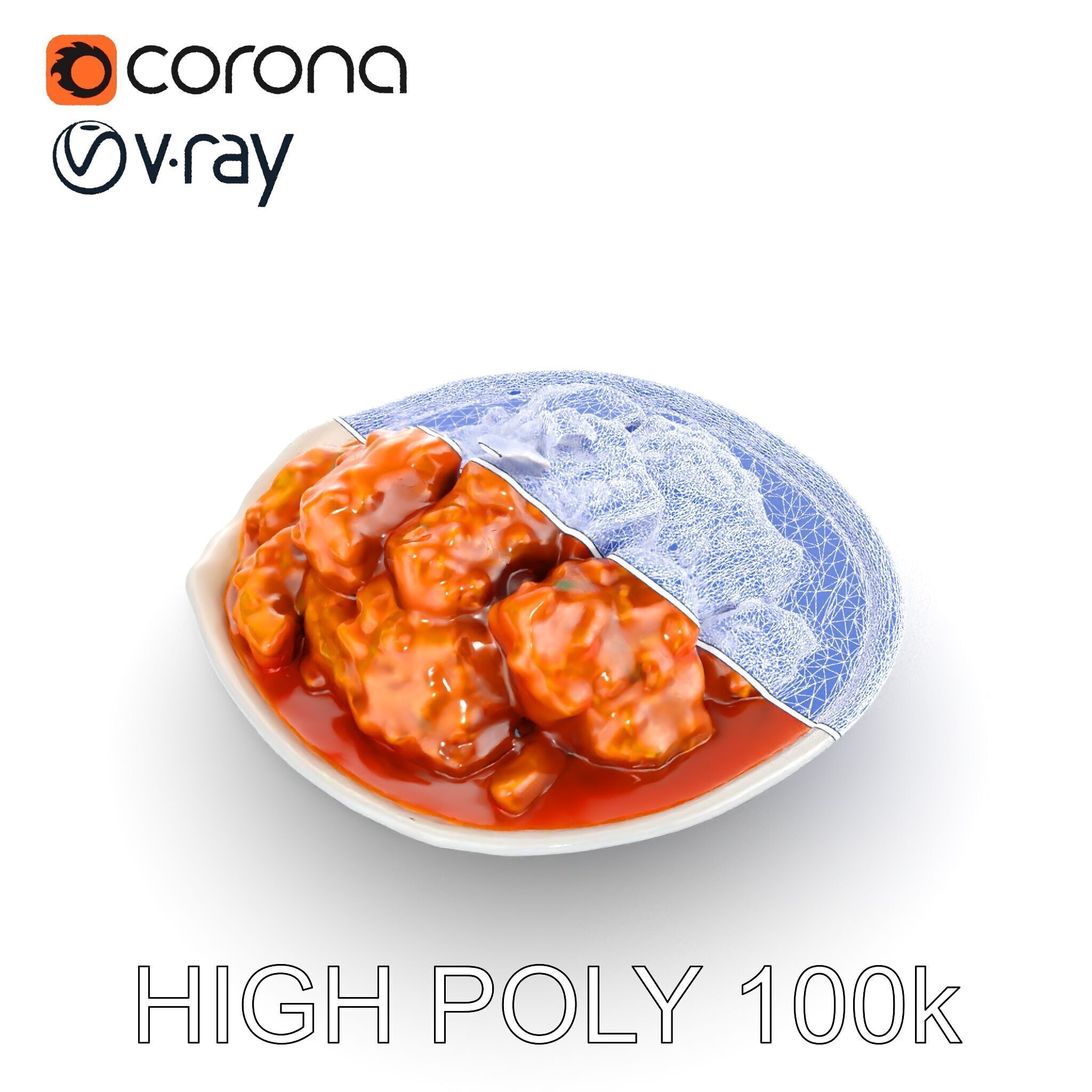 Delicious Curry Dish Model Pack Low-poly 3D model_35