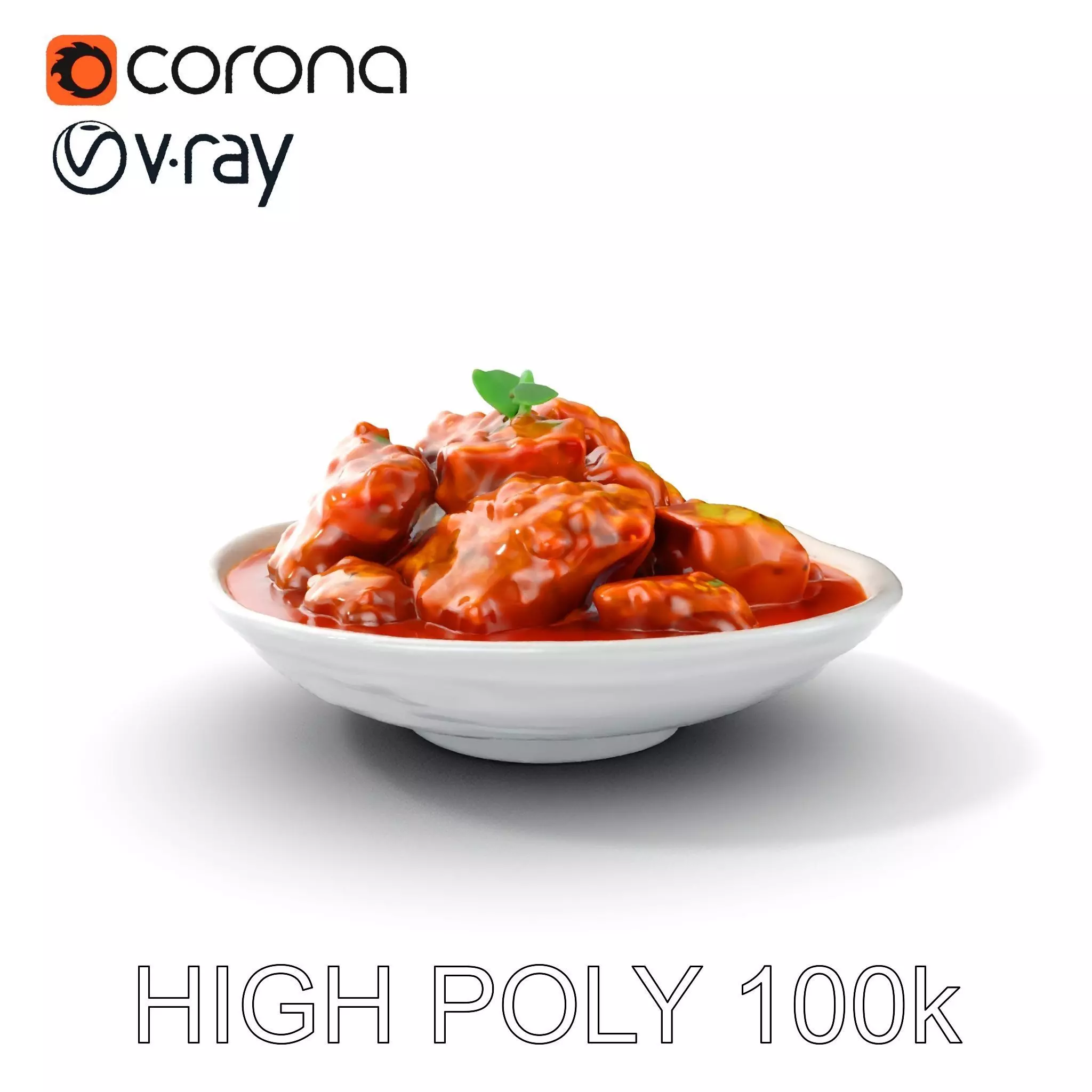 Delicious Curry Dish Model Pack Low-poly 3D model_0