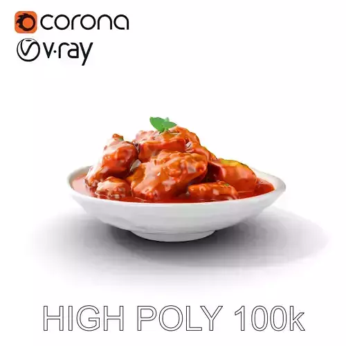 Delicious Curry Dish Model Pack Low-poly 3D model