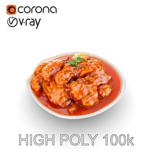 Delicious Curry Dish Model Pack Low-poly 3D model 7