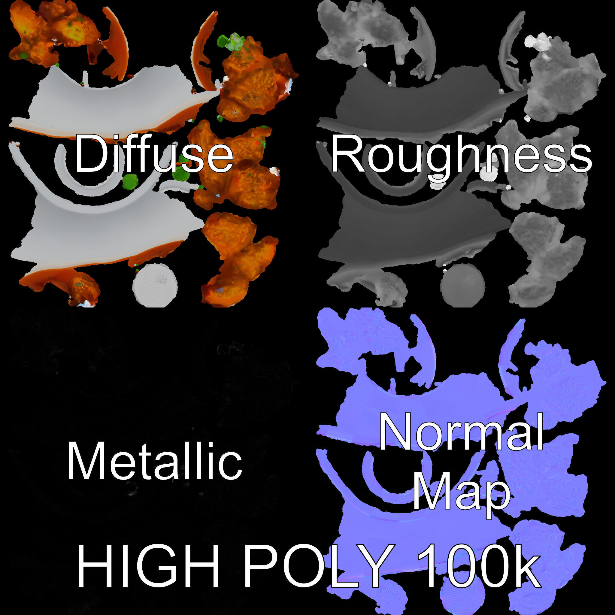 Delicious Curry Dish Model Pack Low-poly 3D model_3