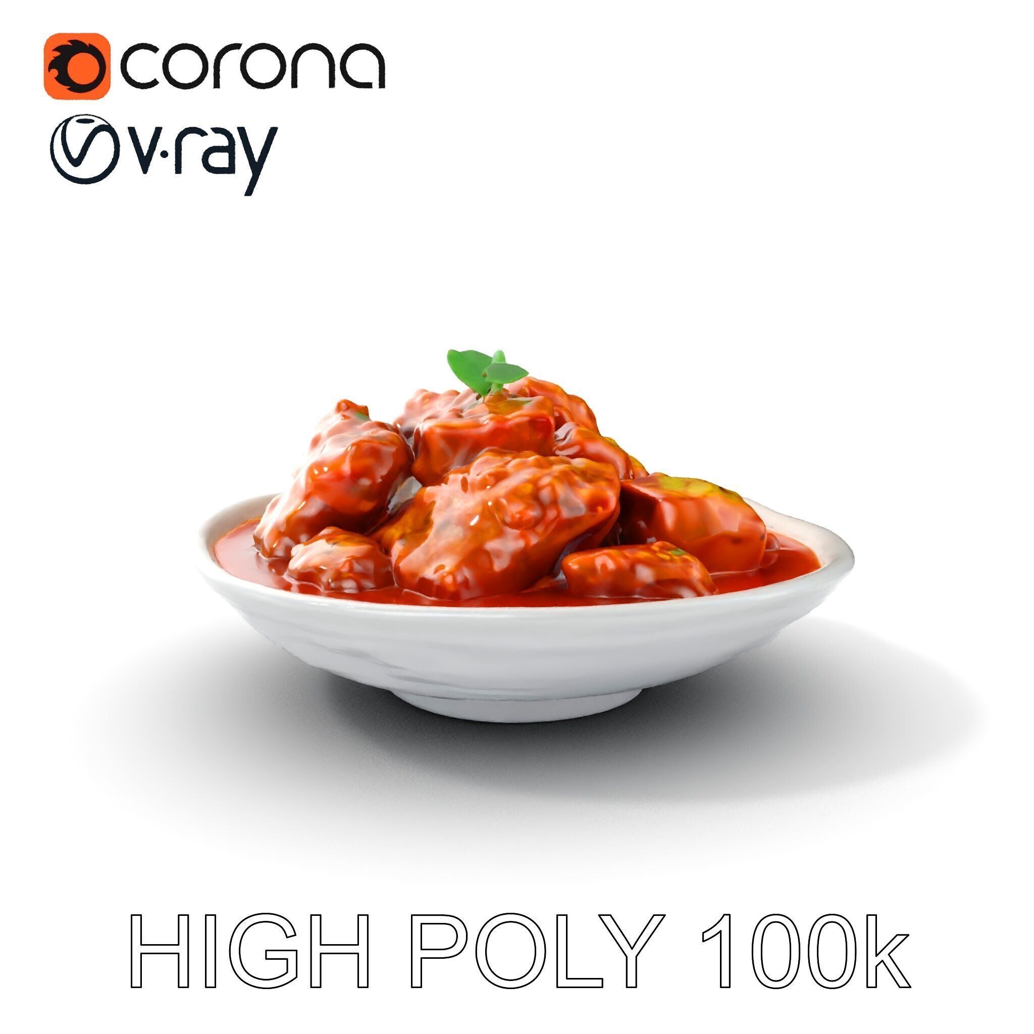 Delicious Curry Dish Model Pack Low-poly 3D model_8