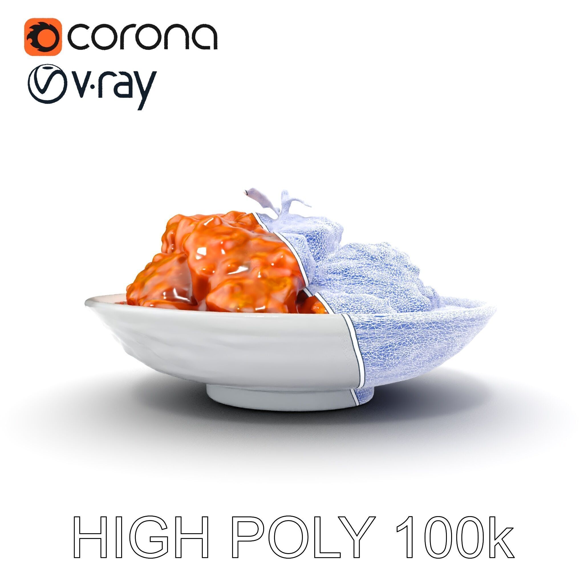 Delicious Curry Dish Model Pack Low-poly 3D model_25