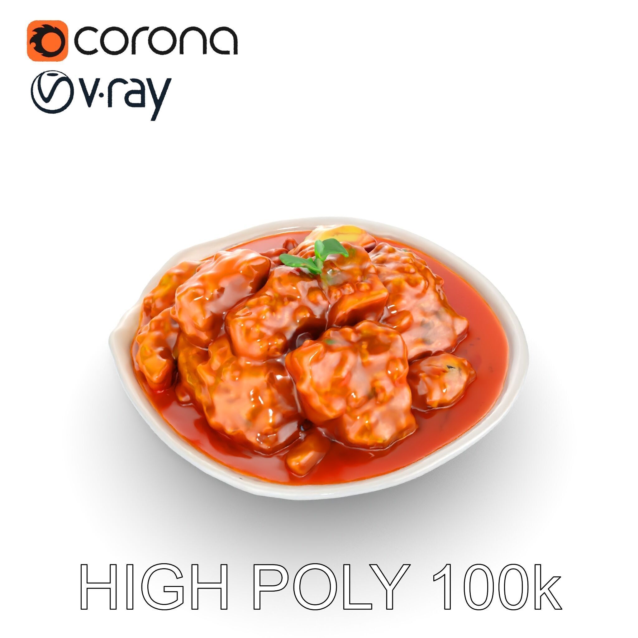 Delicious Curry Dish Model Pack Low-poly 3D model_12