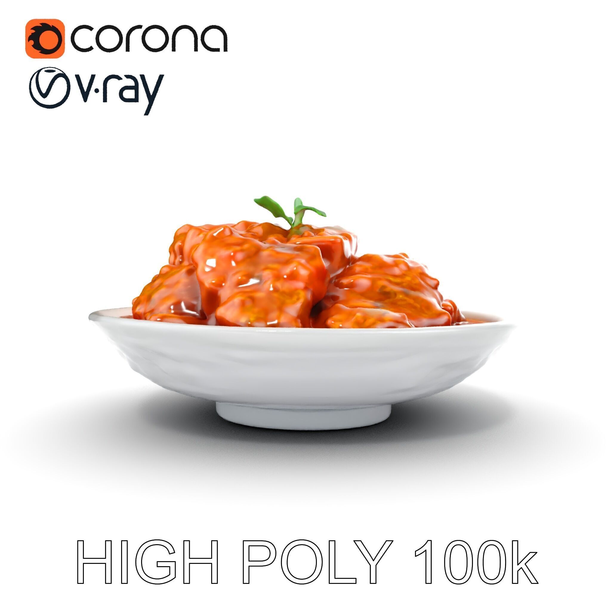 Delicious Curry Dish Model Pack Low-poly 3D model_16