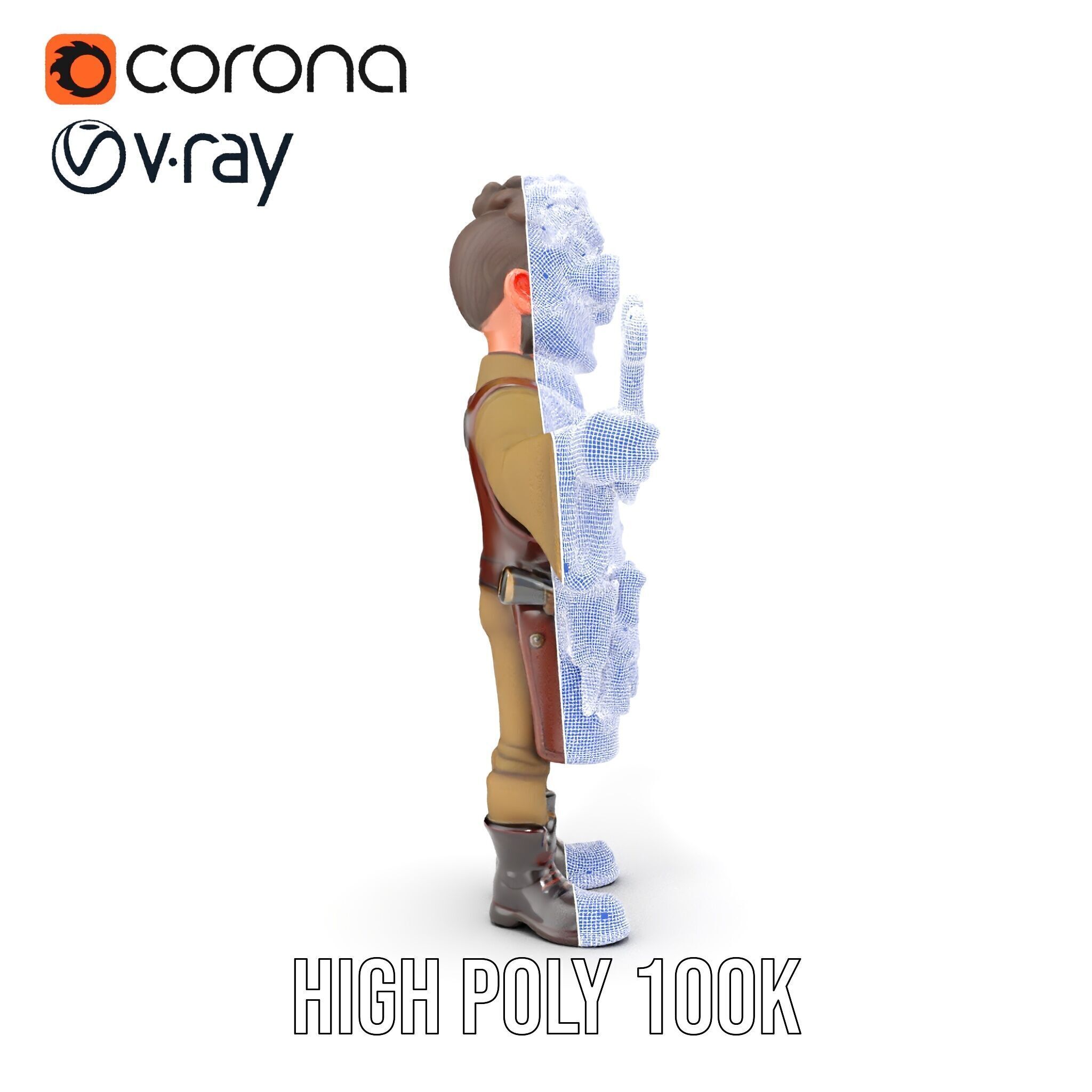 Steampunk Engineer Rigged and Animated D Character Model Low-poly 3D model_35