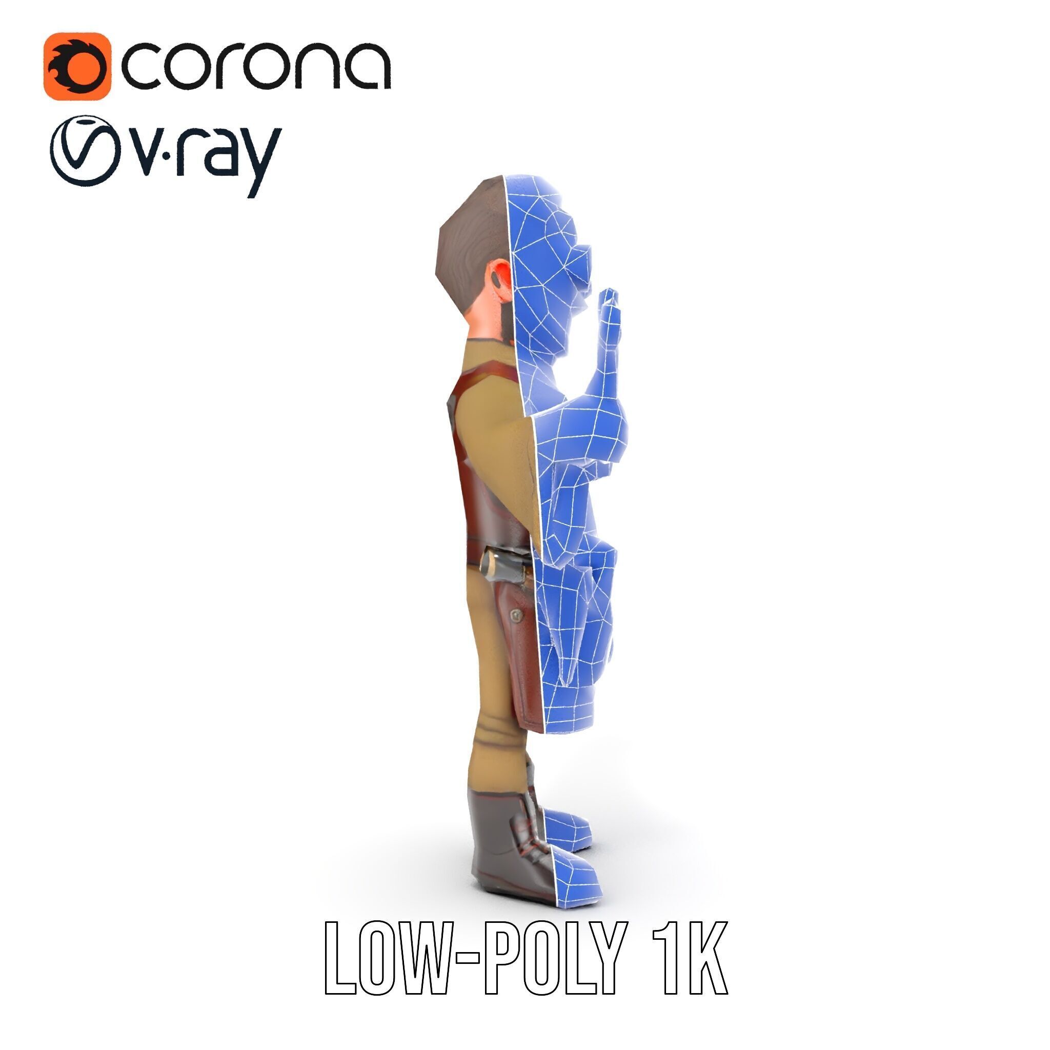 Steampunk Engineer Rigged and Animated D Character Model Low-poly 3D model_28