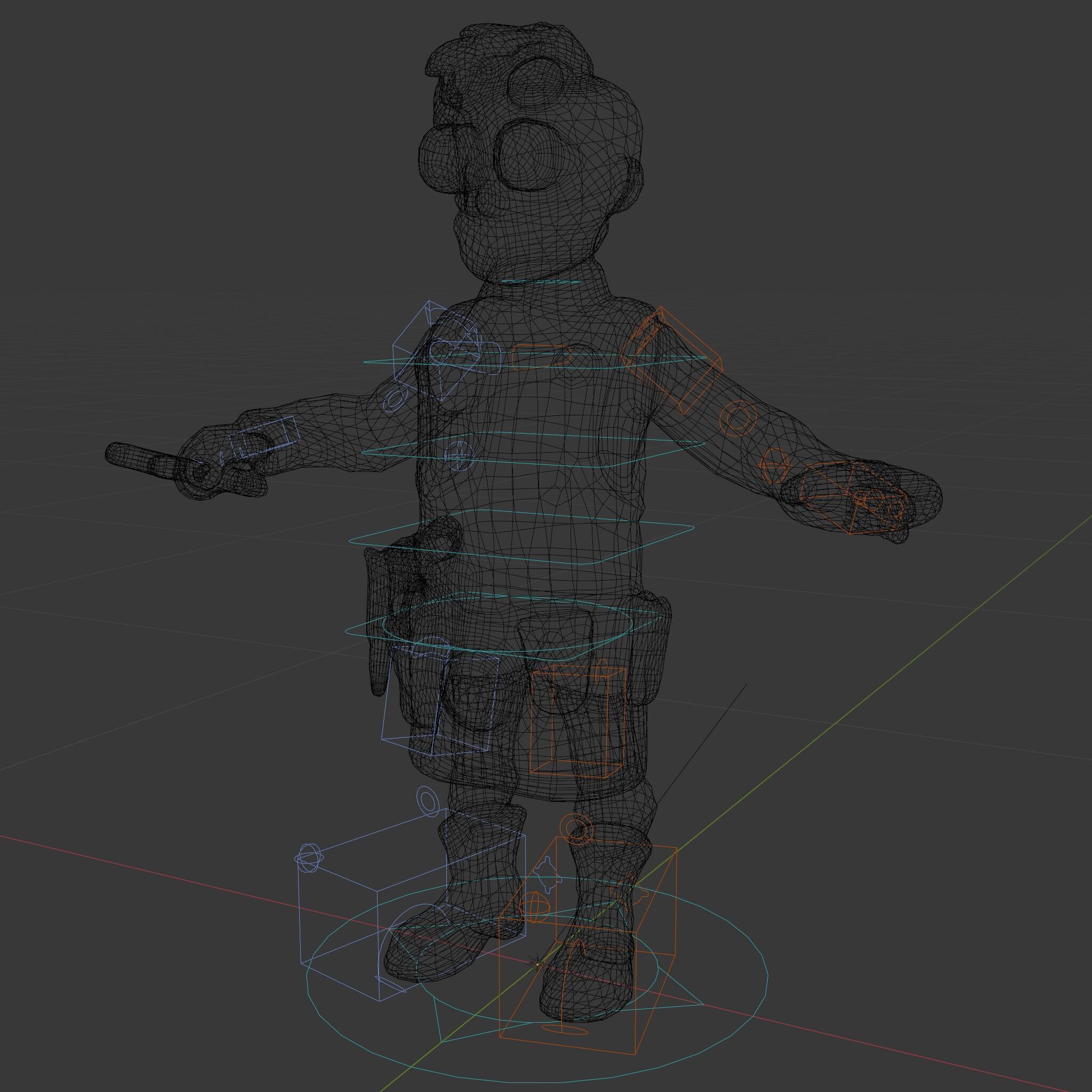 Steampunk Engineer Rigged and Animated D Character Model Low-poly 3D model_6