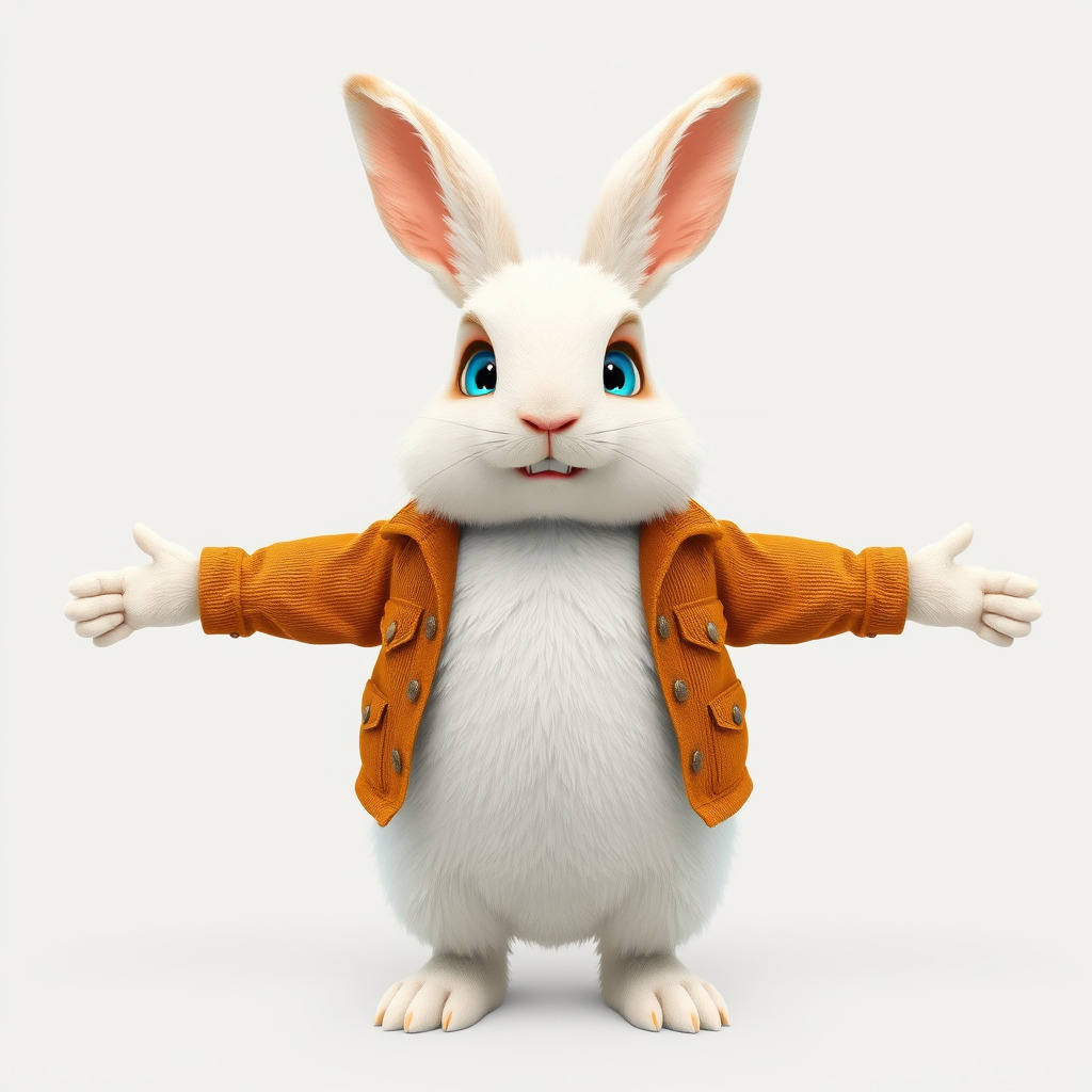 Fluffy Rabbit Character Rigged and Animated for Games and Cin... Low-poly 3D model_2