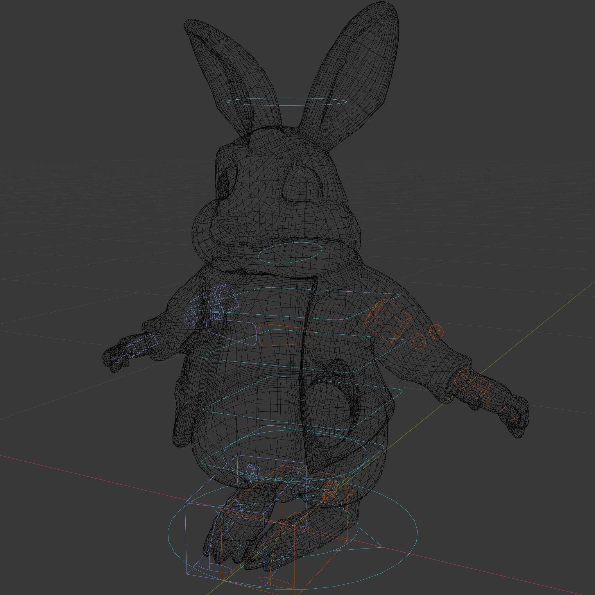Fluffy Rabbit Character Rigged and Animated for Games and Cin... Low-poly 3D model_8