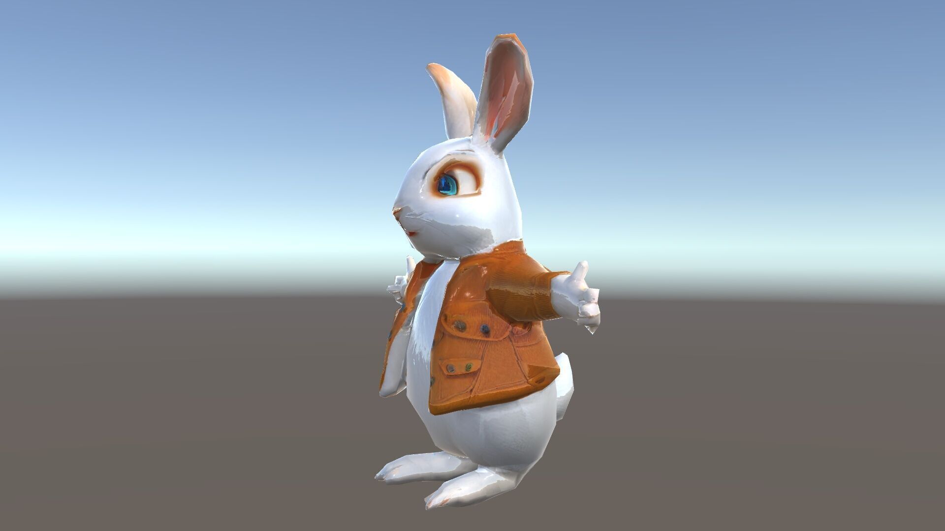 Fluffy Rabbit Character Rigged and Animated for Games and Cin... Low-poly 3D model_34