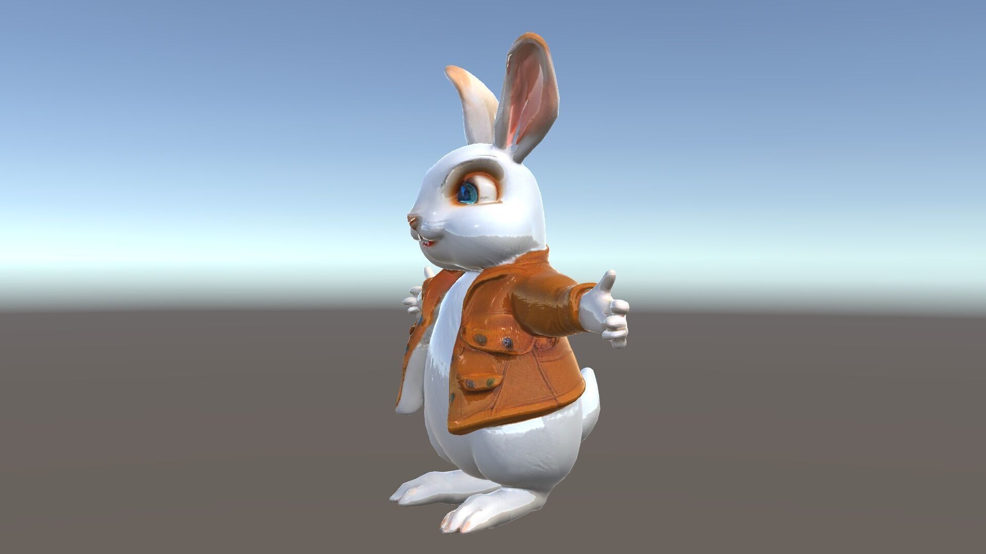 Fluffy Rabbit Character Rigged and Animated for Games and Cin... Low-poly 3D model_37