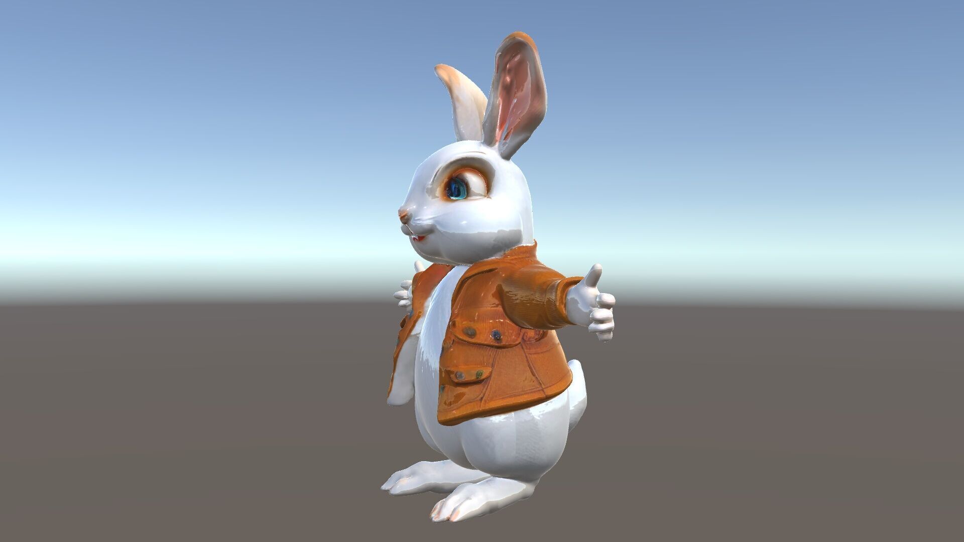 Fluffy Rabbit Character Rigged and Animated for Games and Cin... Low-poly 3D model_5