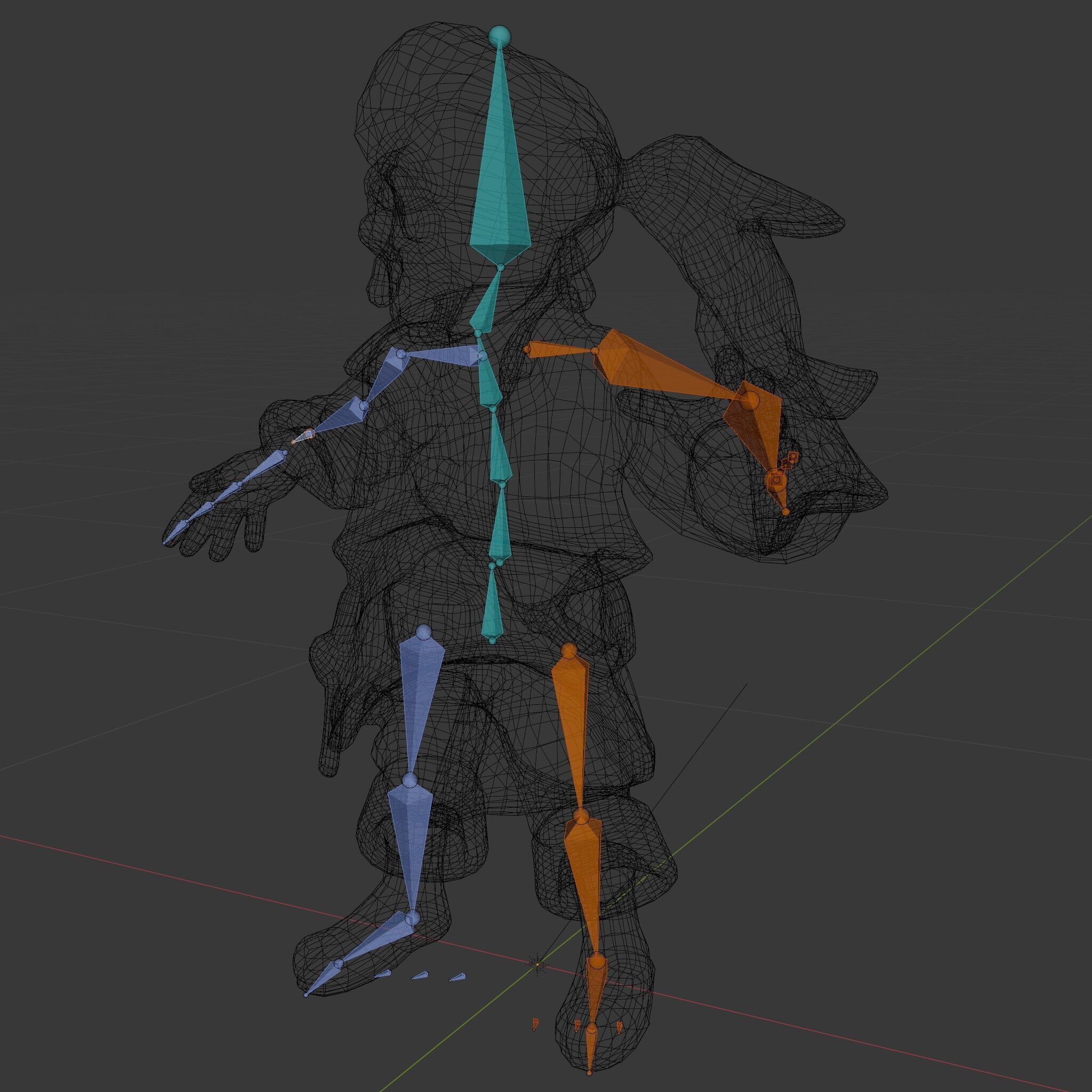 Charming Cartoon Pirate Character Model  Rigged and Animated Low-poly 3D model_8