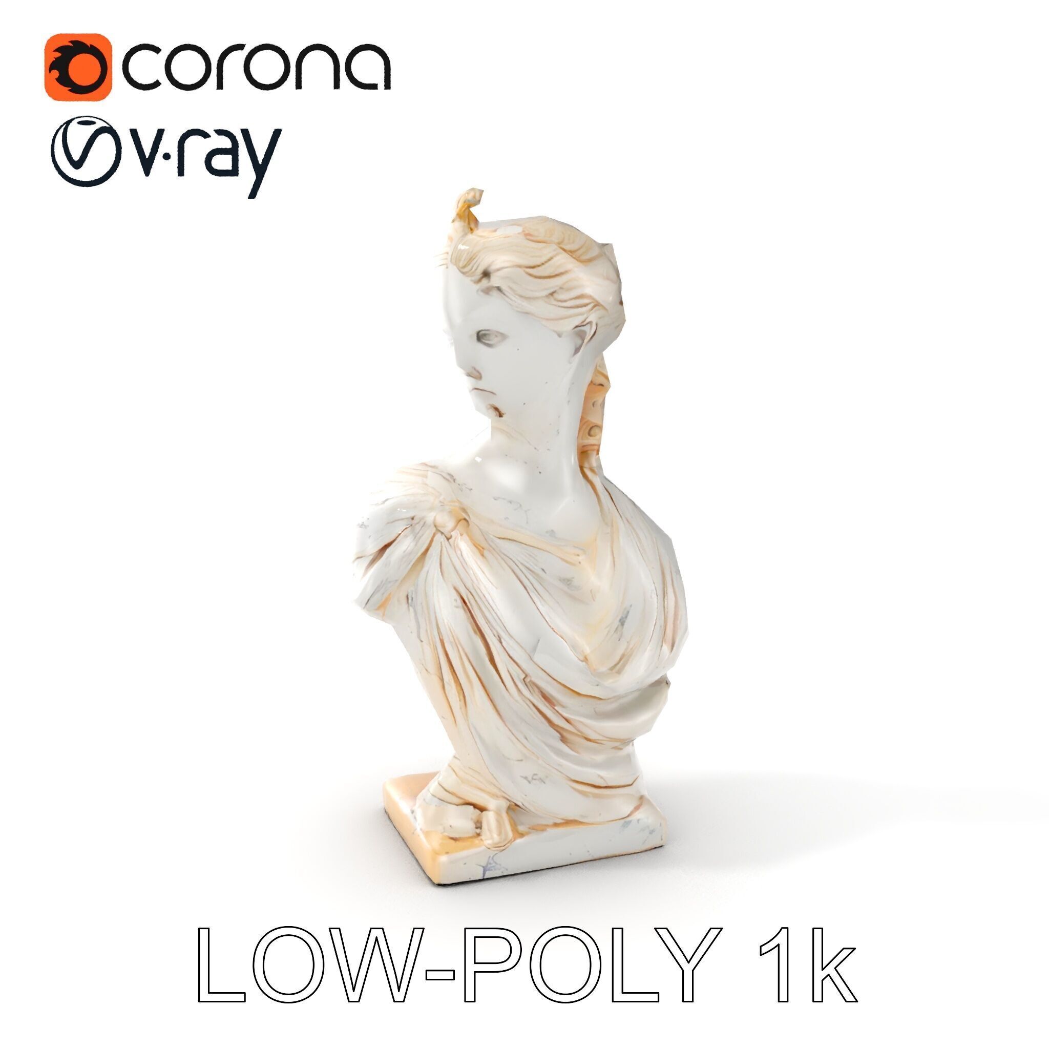 Classical Bust Sculpture Model Pack Low-poly 3D model_29