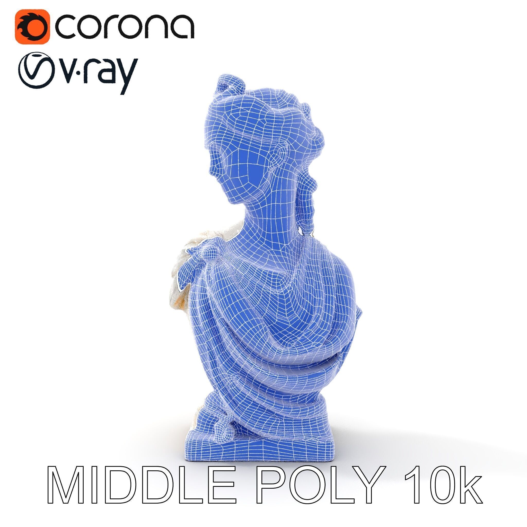 Classical Bust Sculpture Model Pack Low-poly 3D model_11