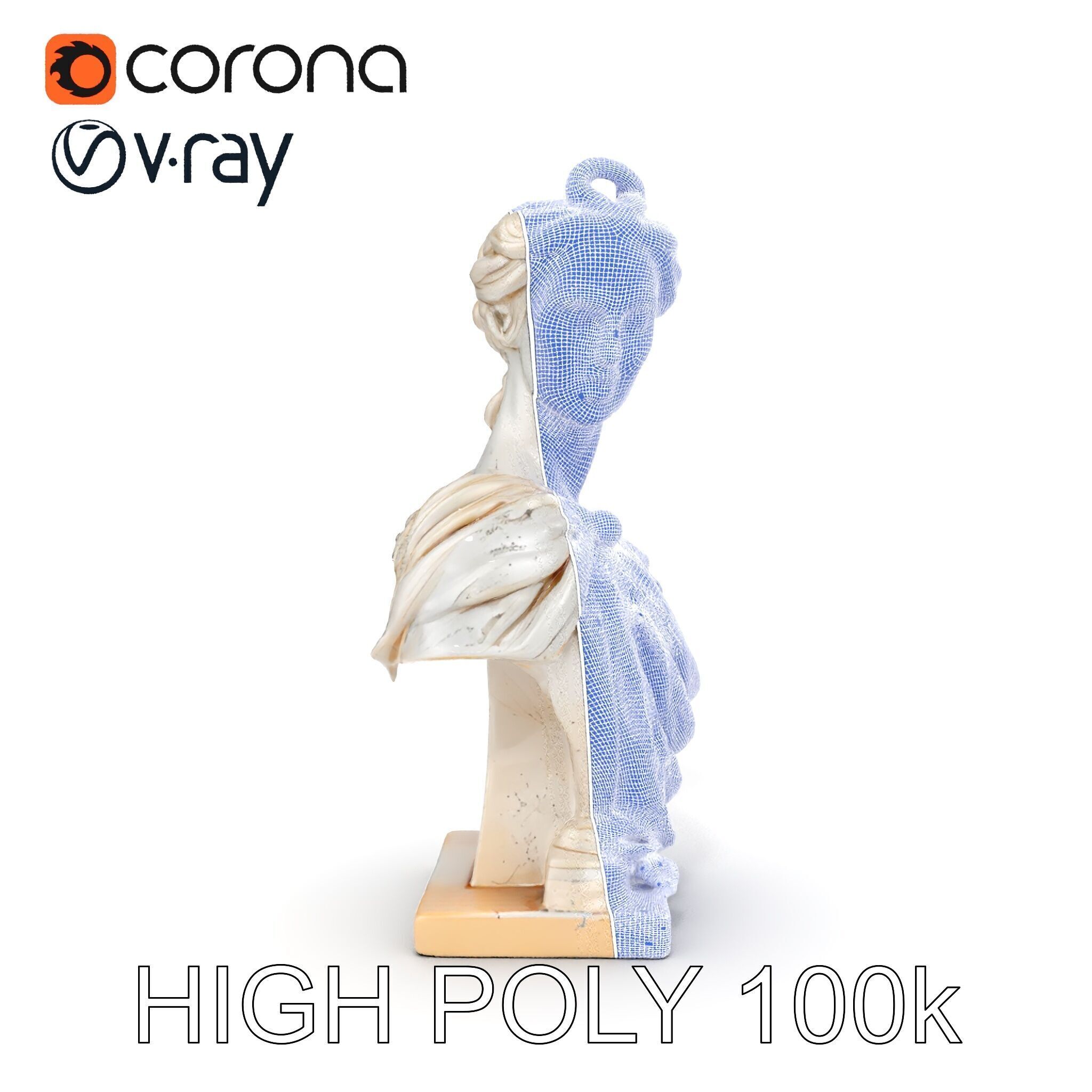 Classical Bust Sculpture Model Pack Low-poly 3D model_24