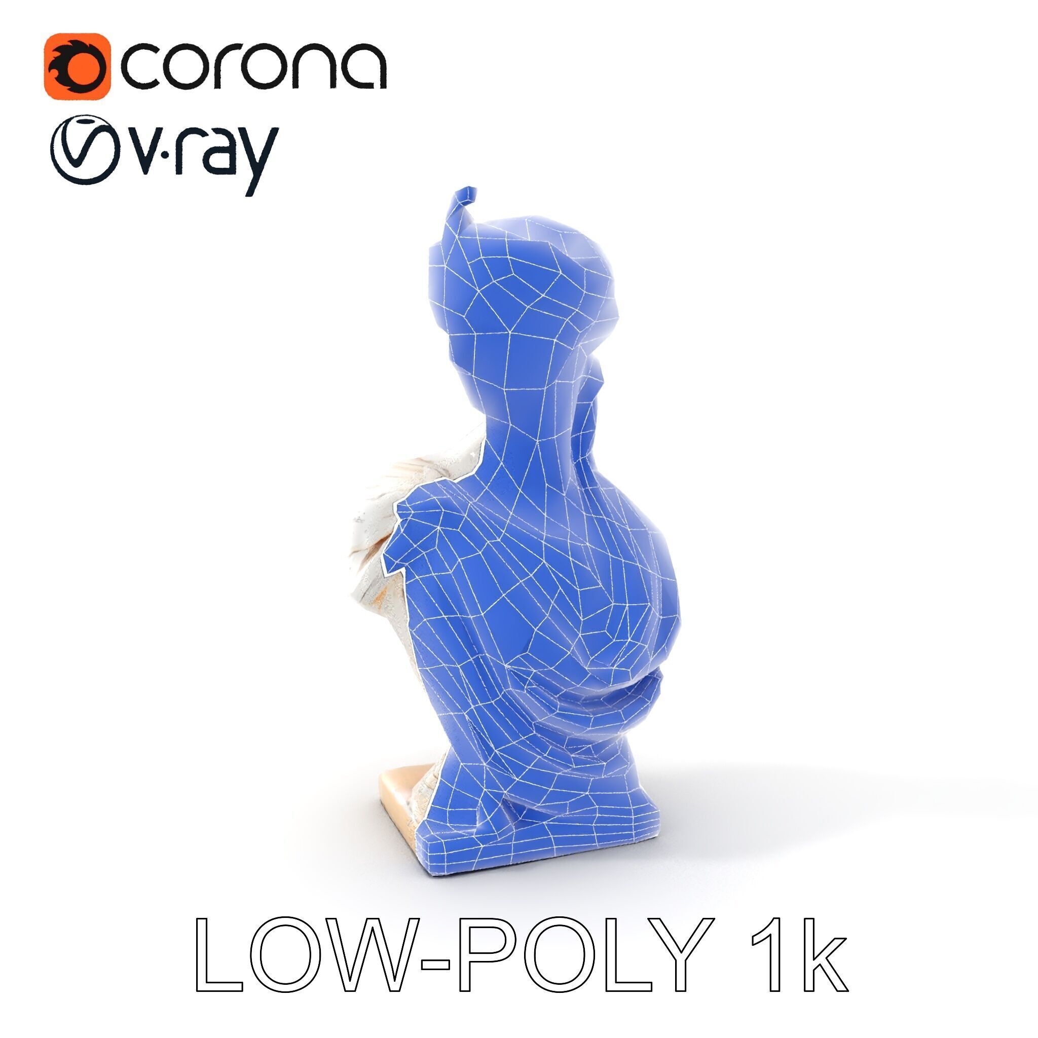 Classical Bust Sculpture Model Pack Low-poly 3D model_26