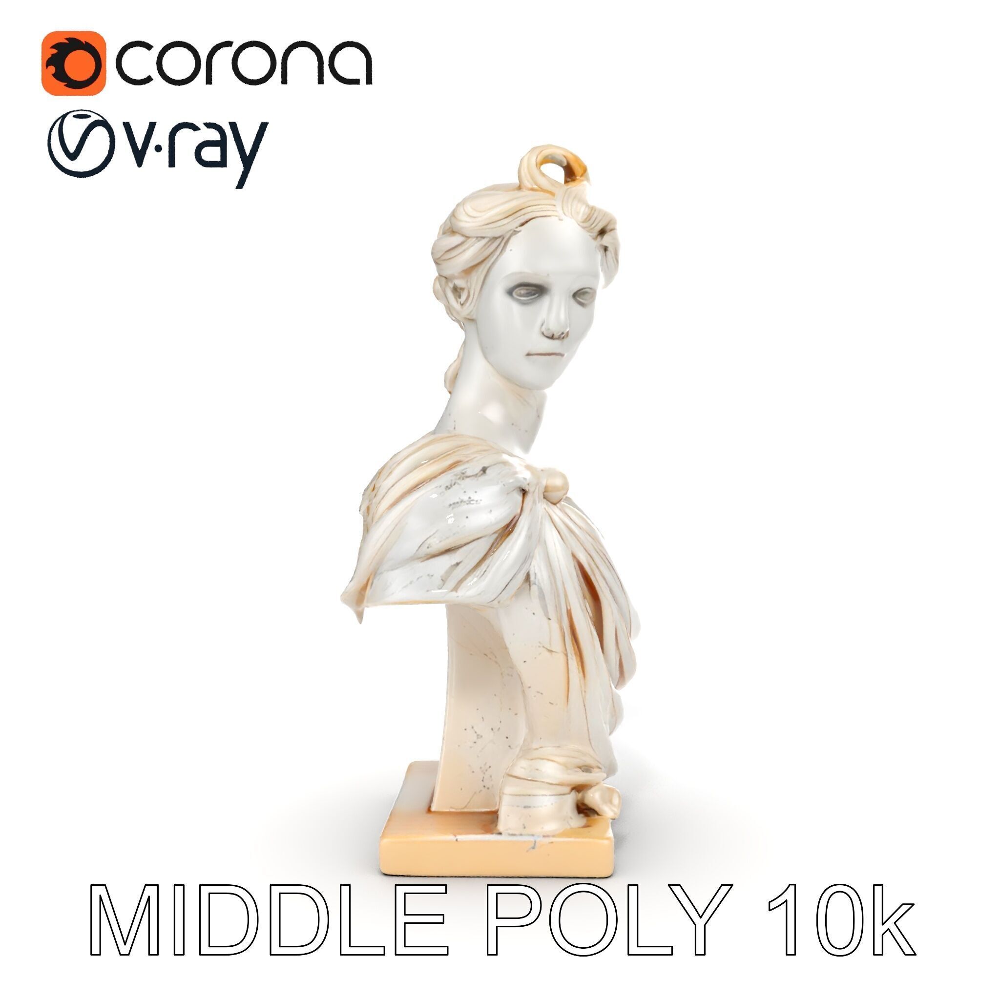 Classical Bust Sculpture Model Pack Low-poly 3D model_17