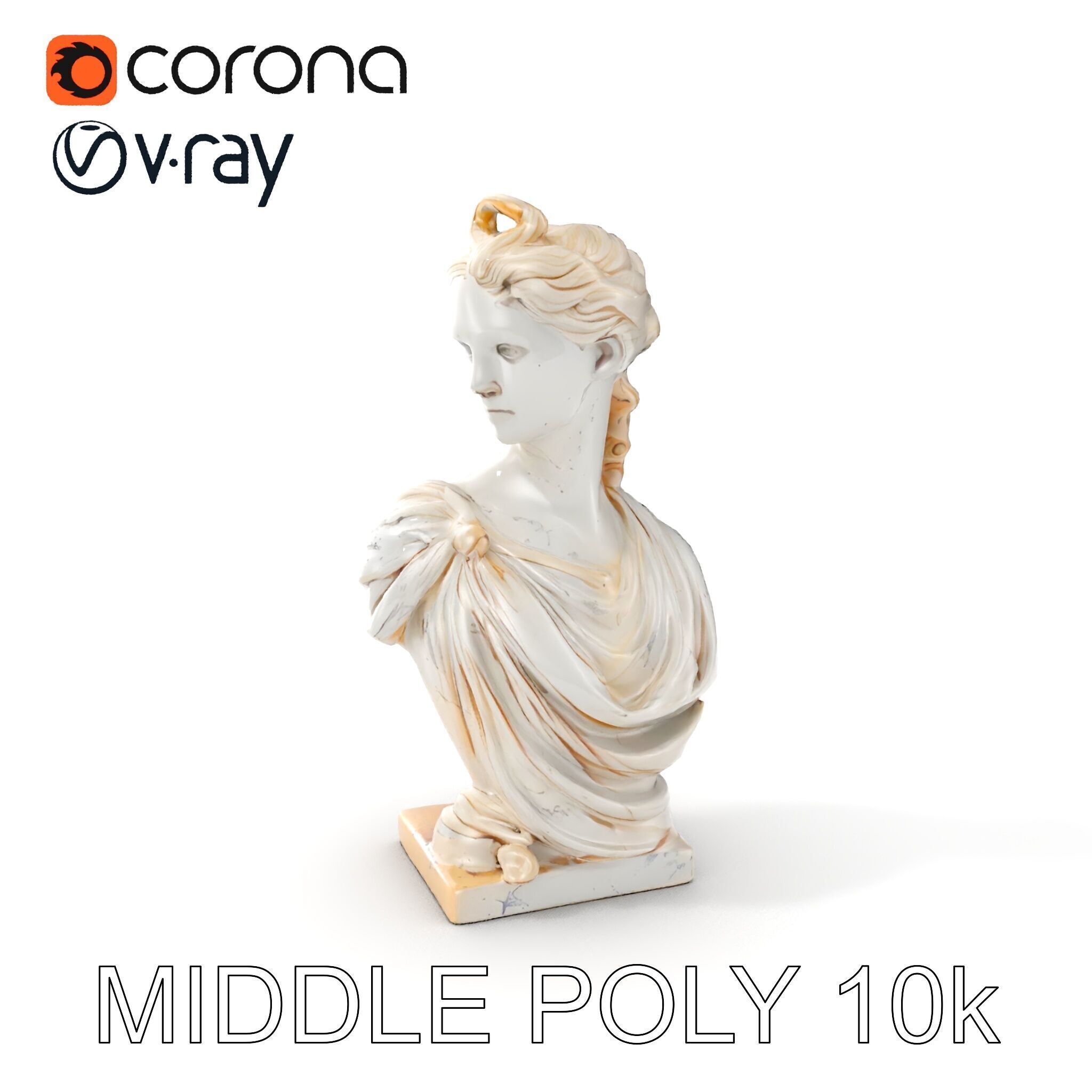 Classical Bust Sculpture Model Pack Low-poly 3D model_28