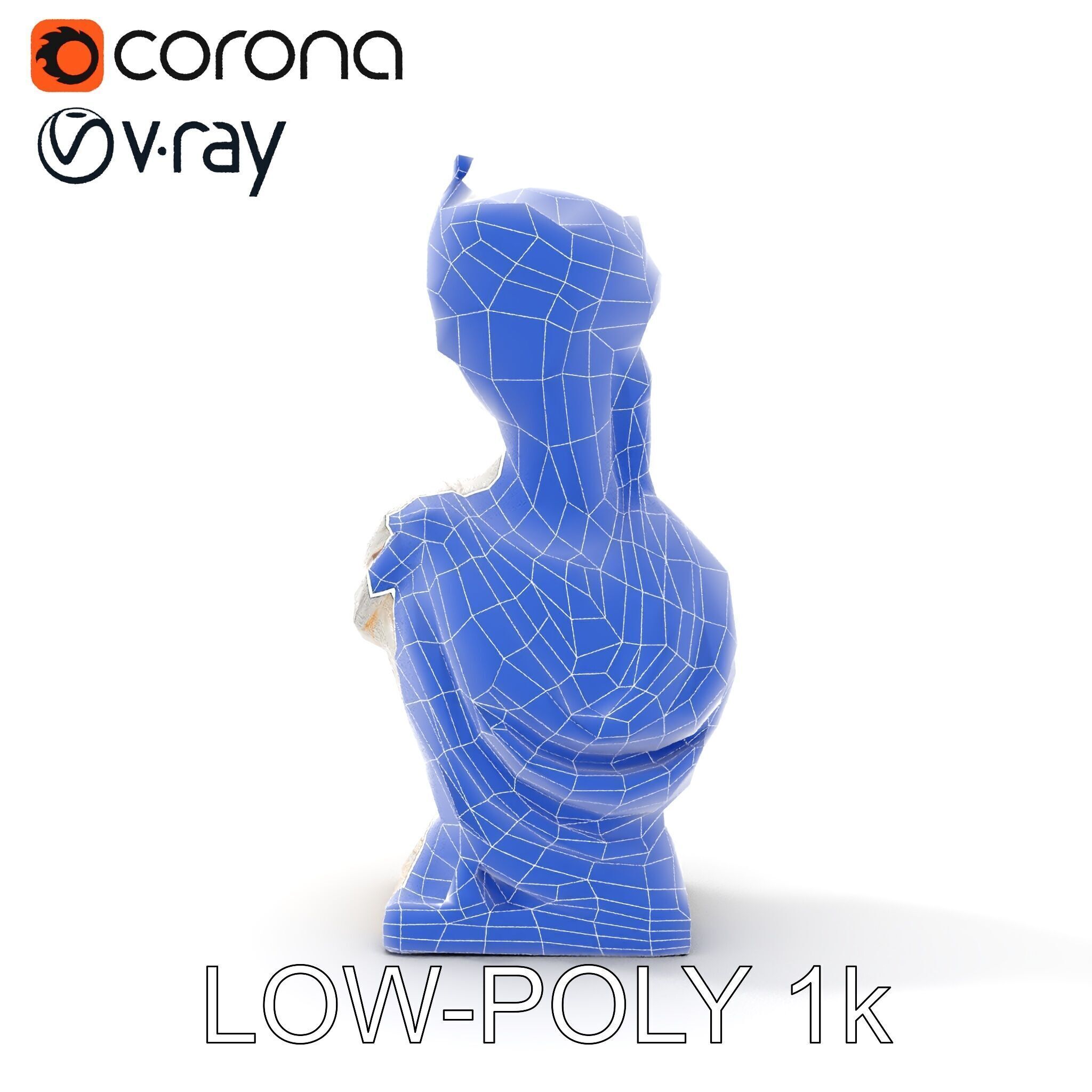 Classical Bust Sculpture Model Pack Low-poly 3D model_23