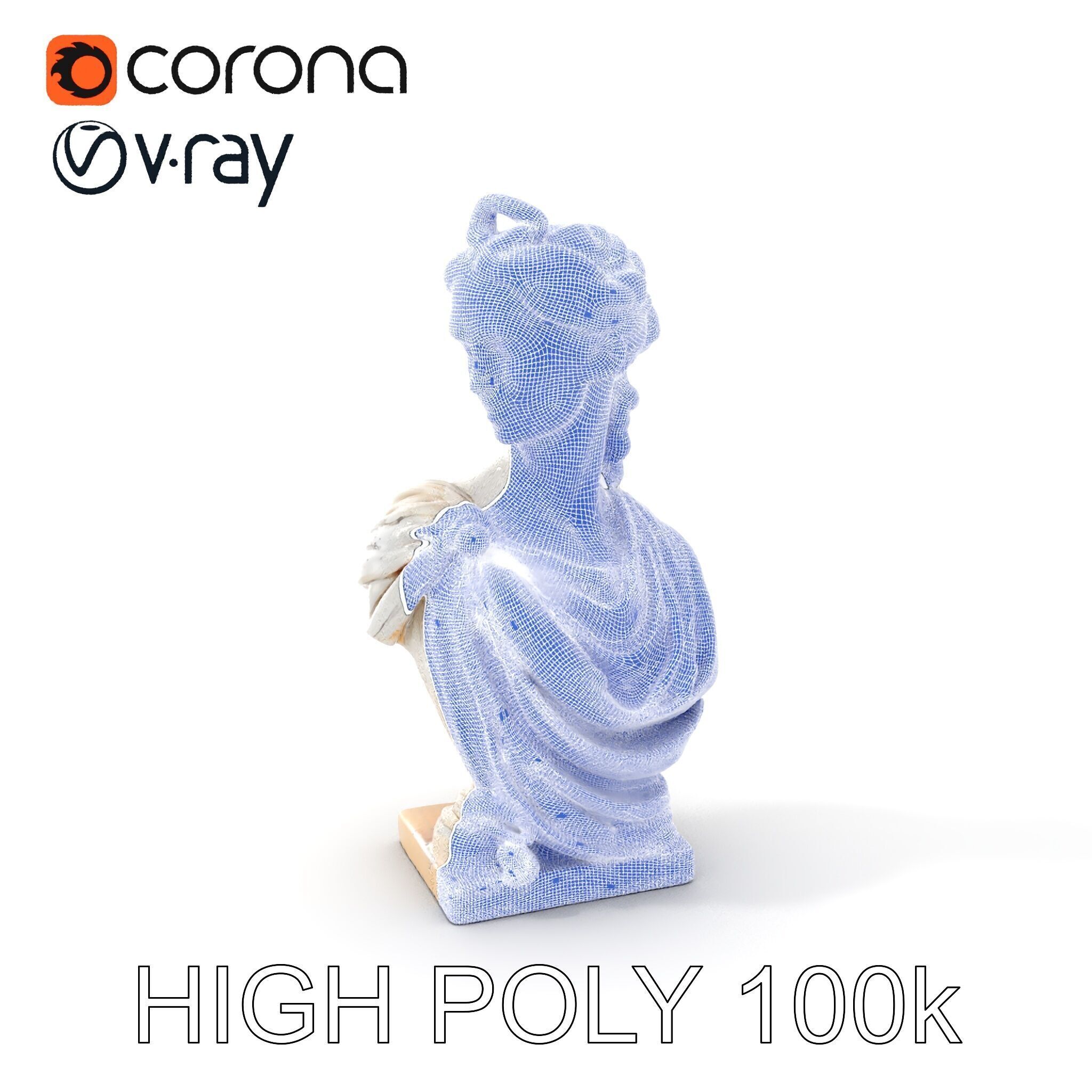 Classical Bust Sculpture Model Pack Low-poly 3D model_4