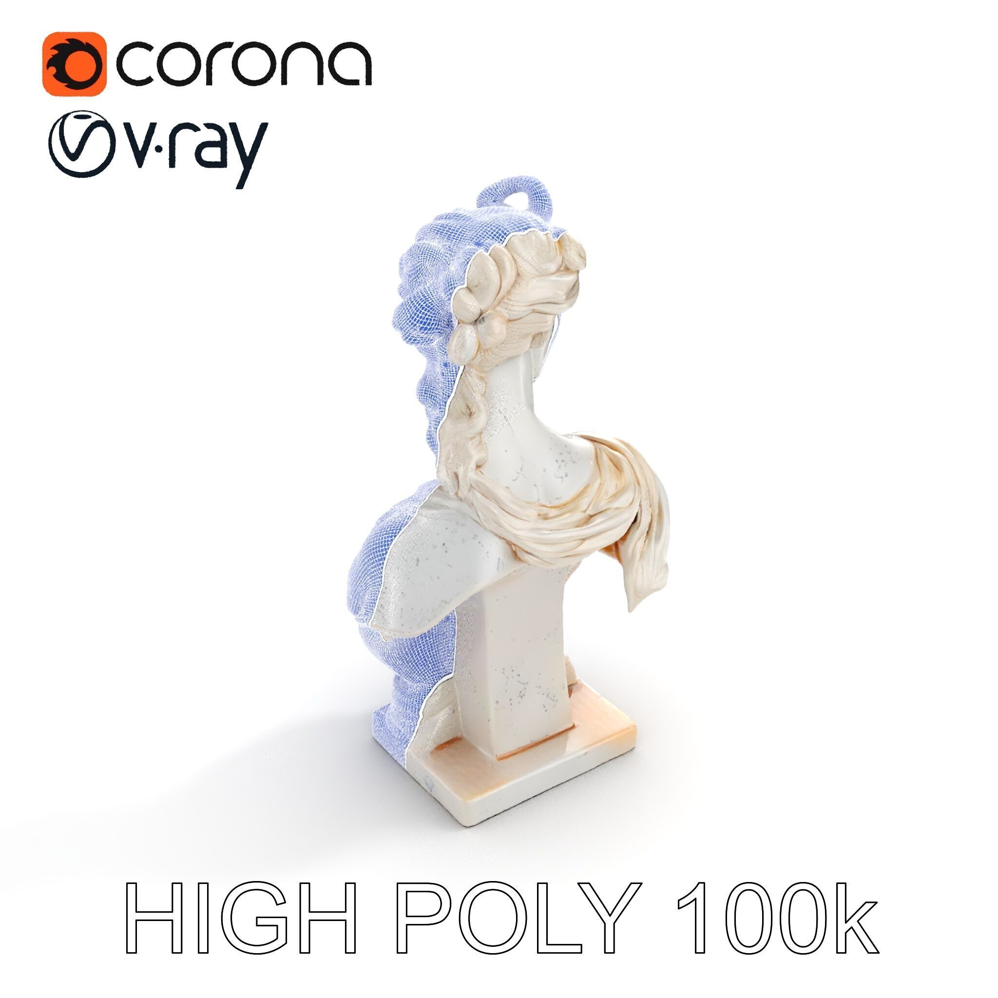 Classical Bust Sculpture Model Pack Low-poly 3D model_32
