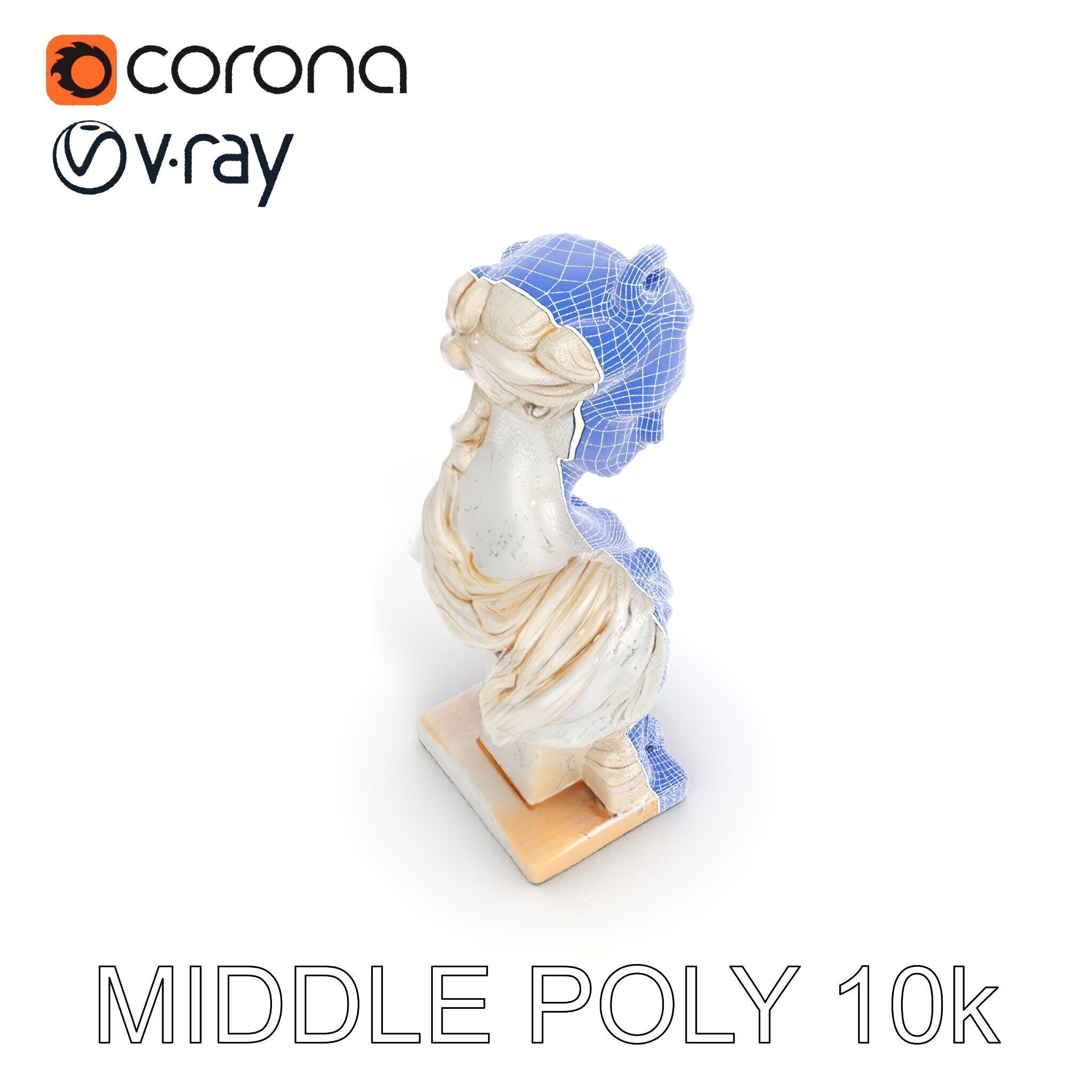 Classical Bust Sculpture Model Pack Low-poly 3D model_14