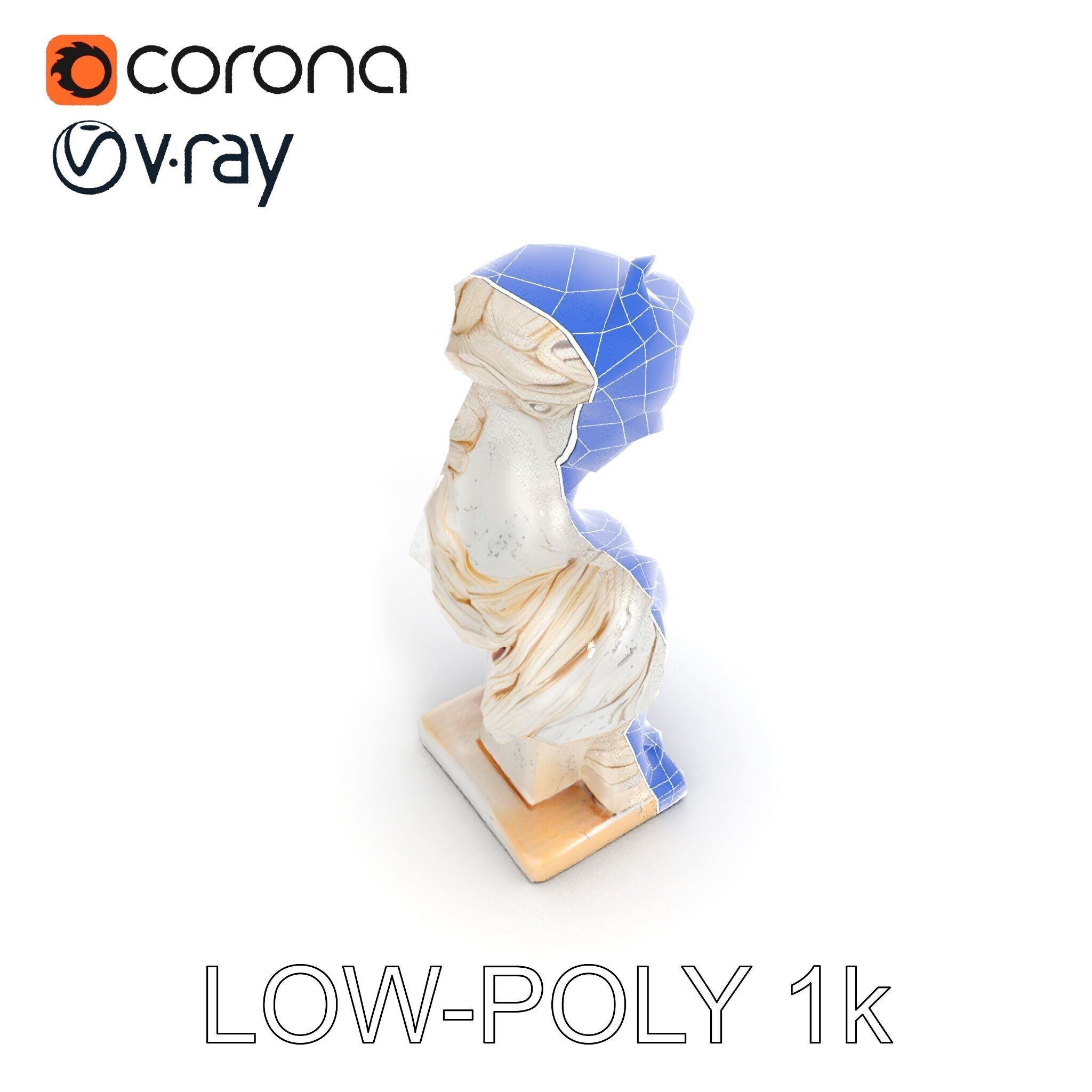 Classical Bust Sculpture Model Pack Low-poly 3D model_31