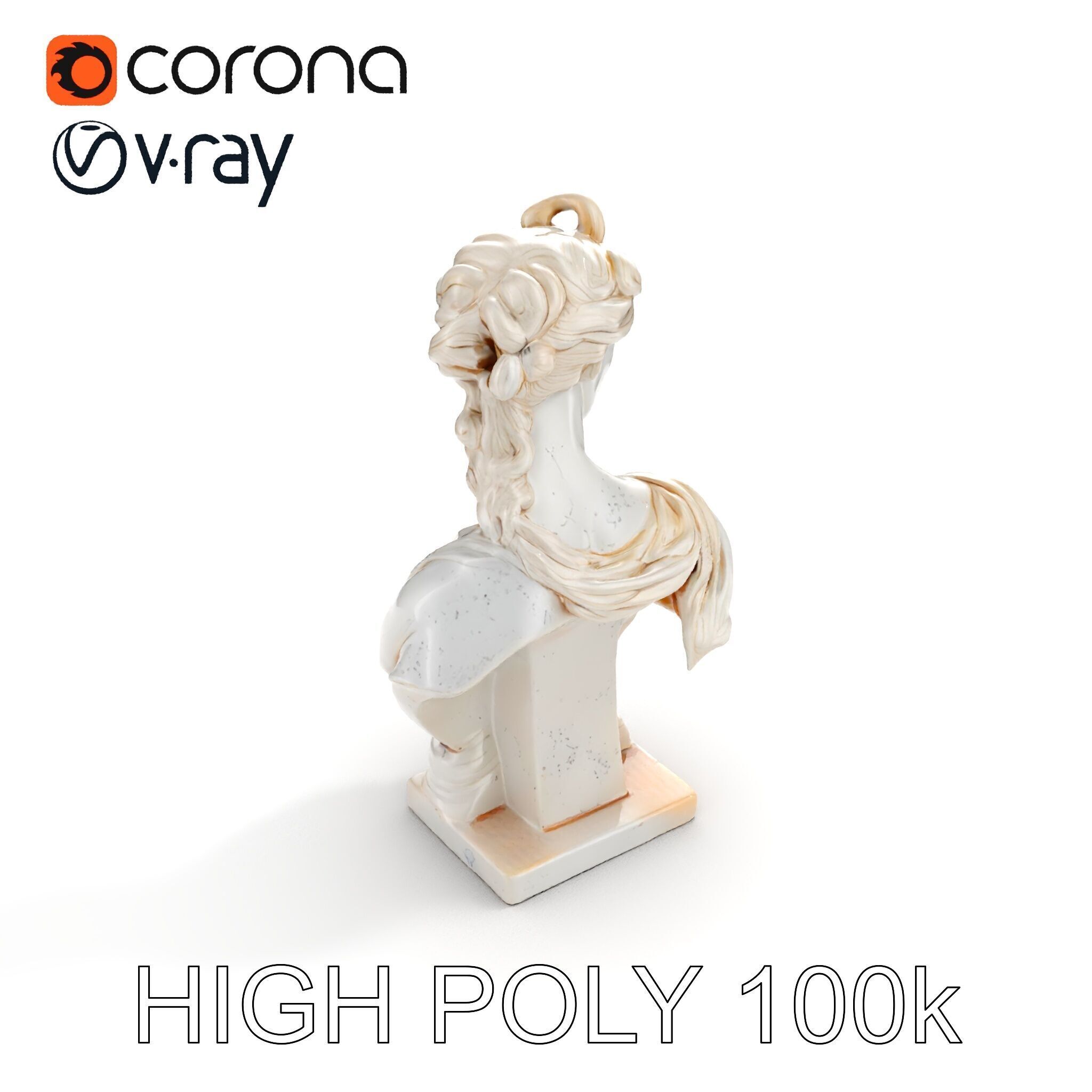 Classical Bust Sculpture Model Pack Low-poly 3D model_13