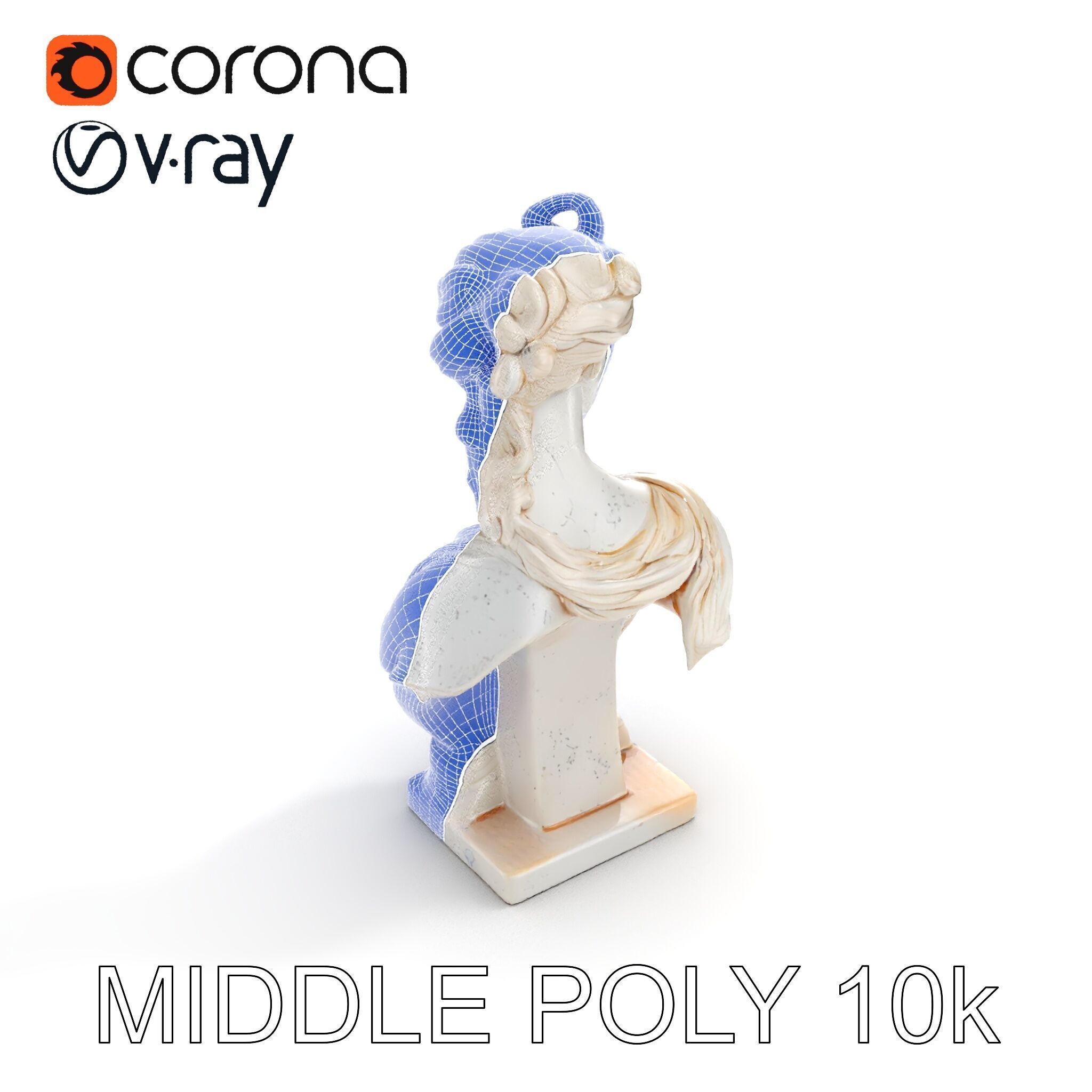 Classical Bust Sculpture Model Pack Low-poly 3D model_19