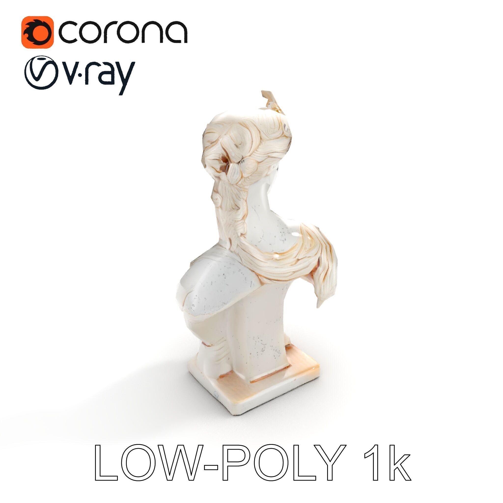 Classical Bust Sculpture Model Pack Low-poly 3D model_12