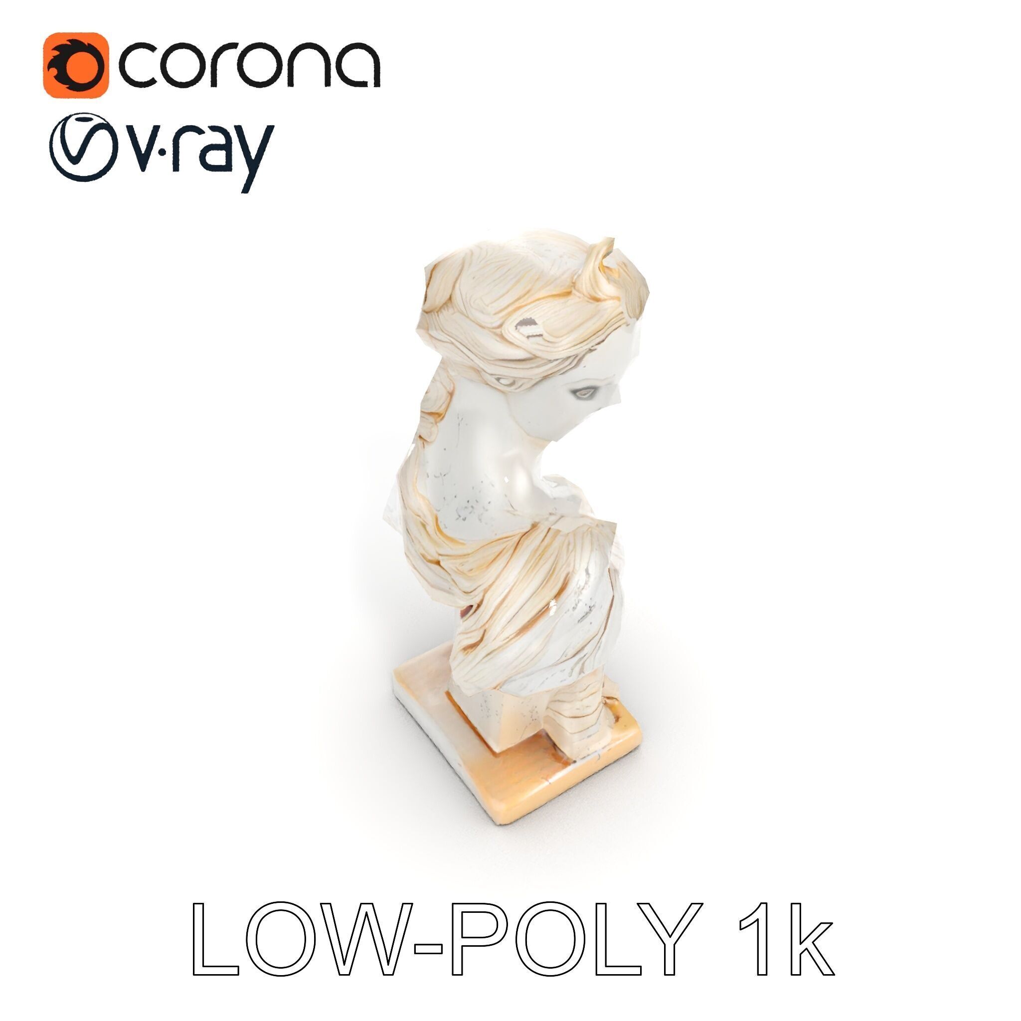 Classical Bust Sculpture Model Pack Low-poly 3D model_15