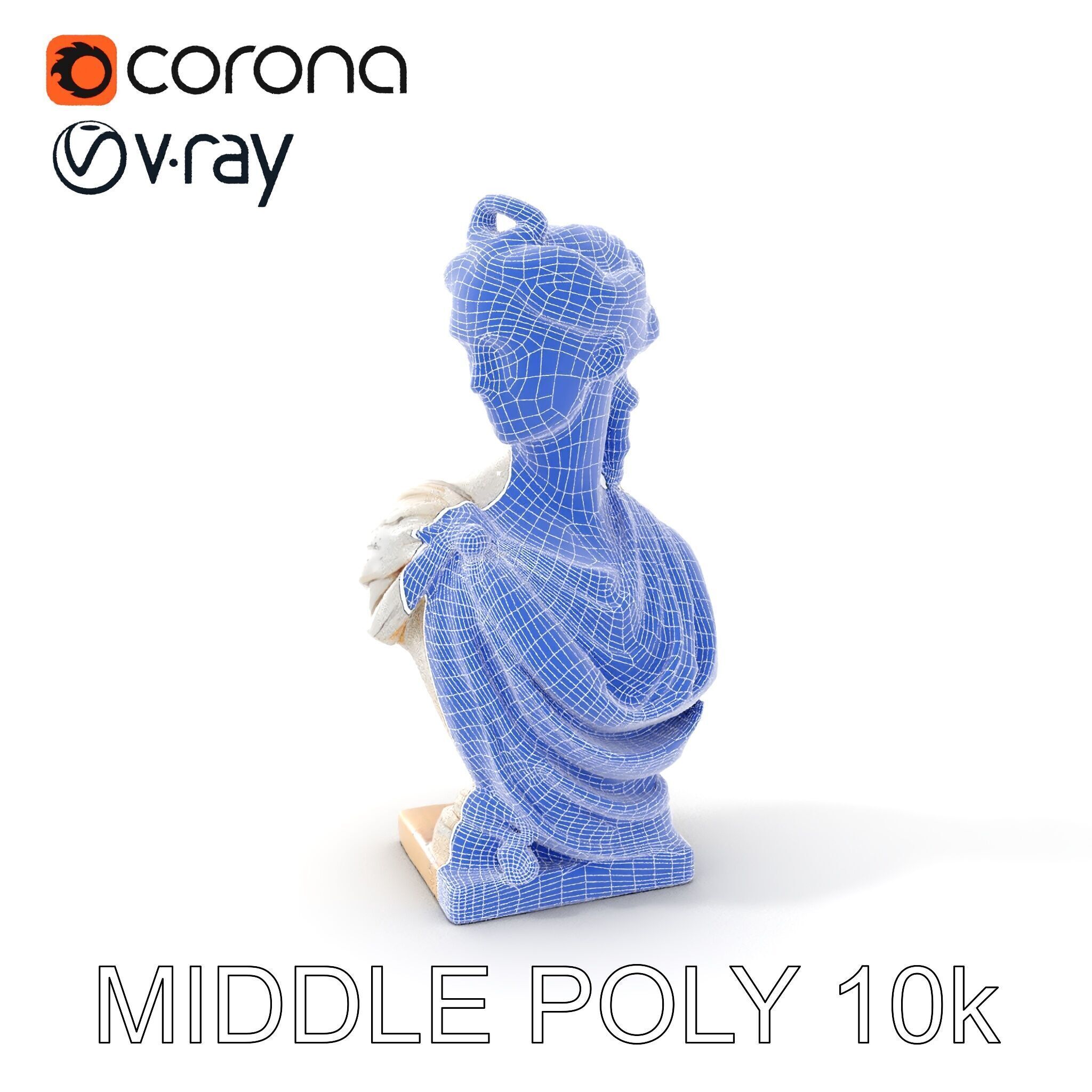 Classical Bust Sculpture Model Pack Low-poly 3D model_25