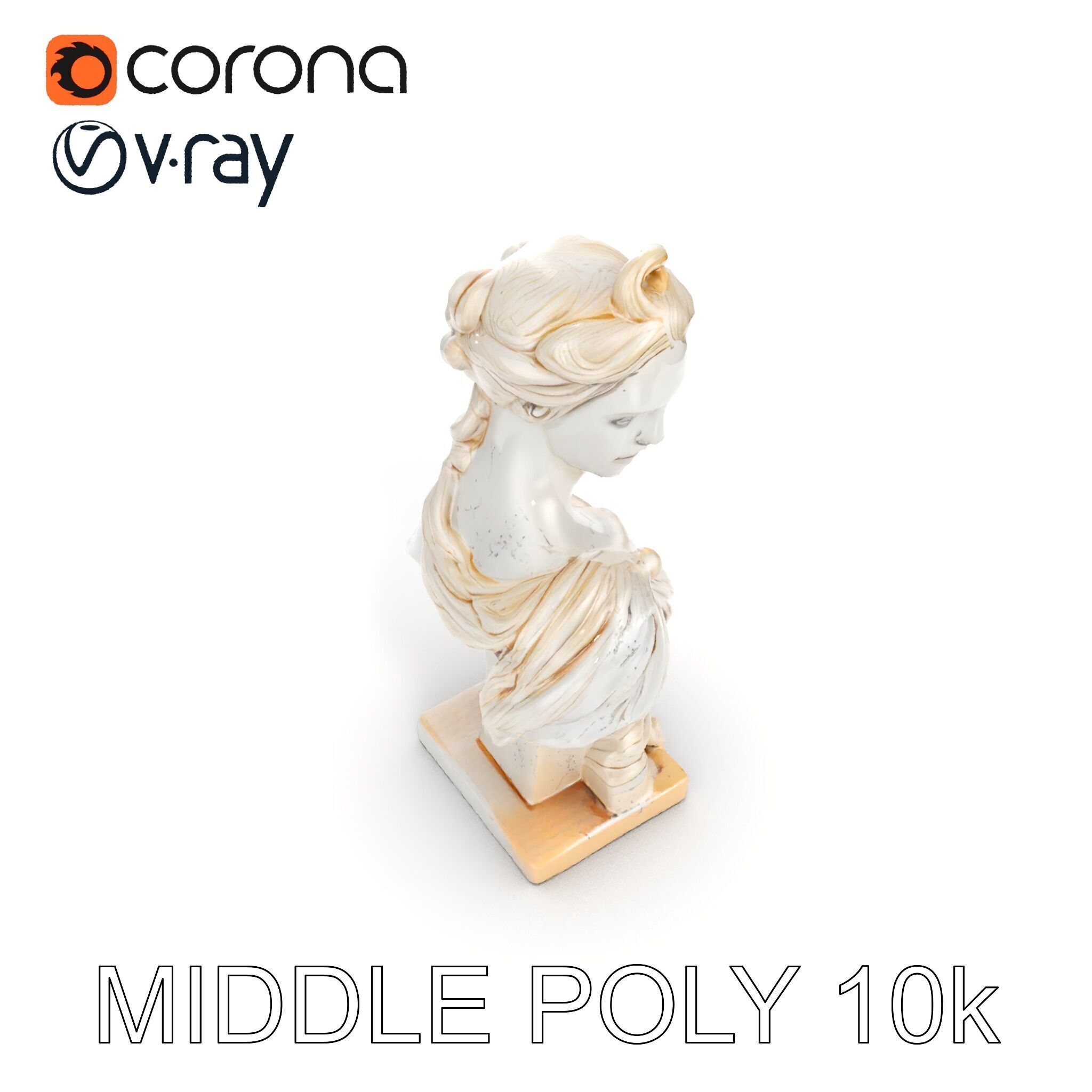 Classical Bust Sculpture Model Pack Low-poly 3D model_8