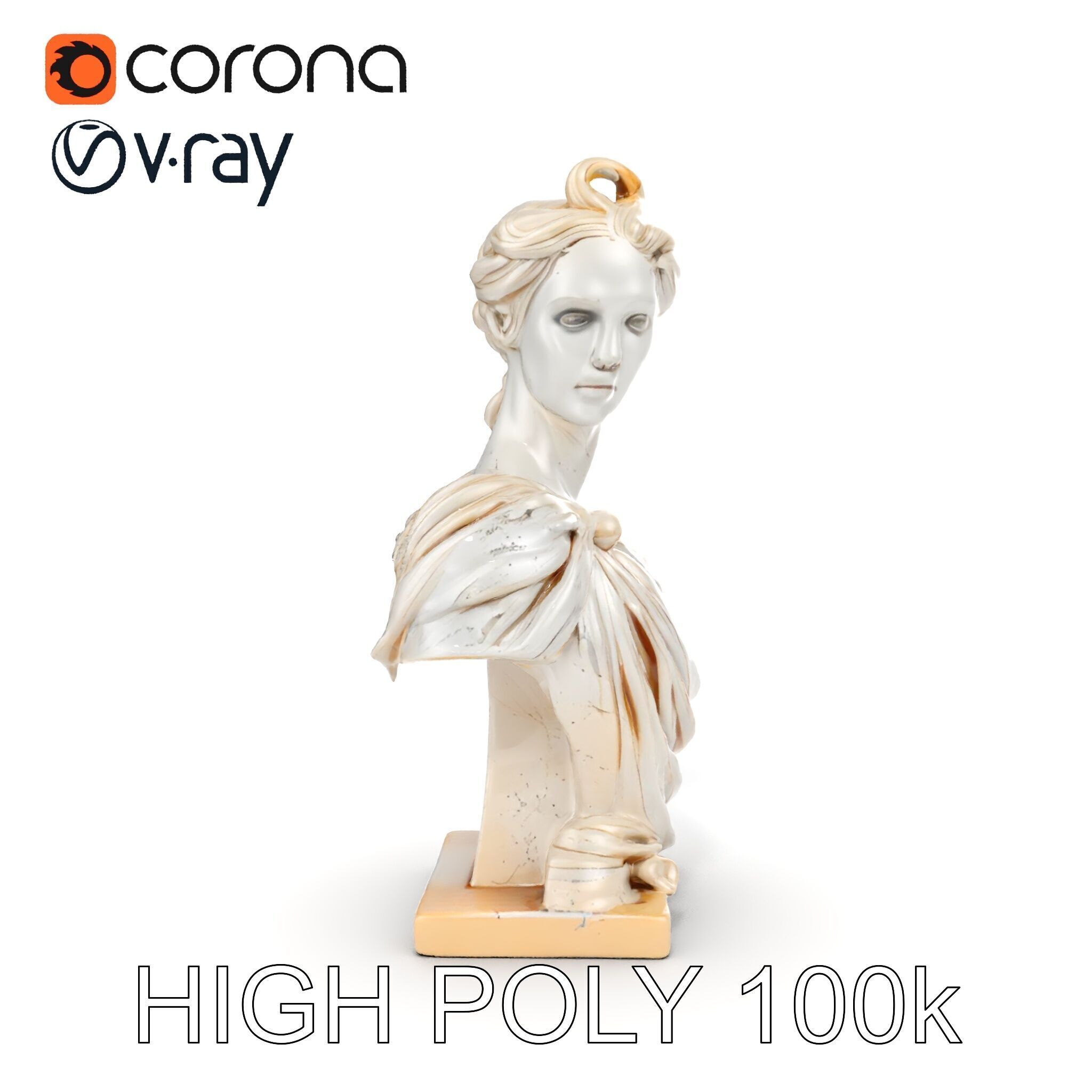 Classical Bust Sculpture Model Pack Low-poly 3D model_21