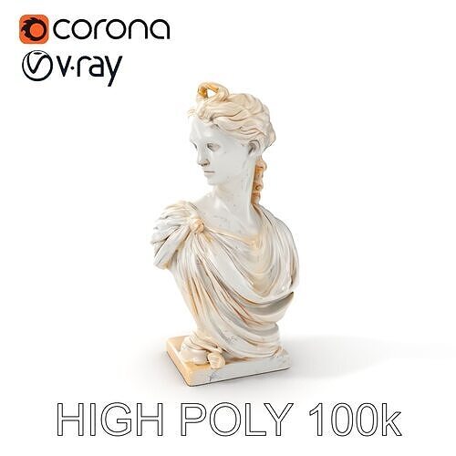 Classical Bust Sculpture Model Pack Low-poly 3D model