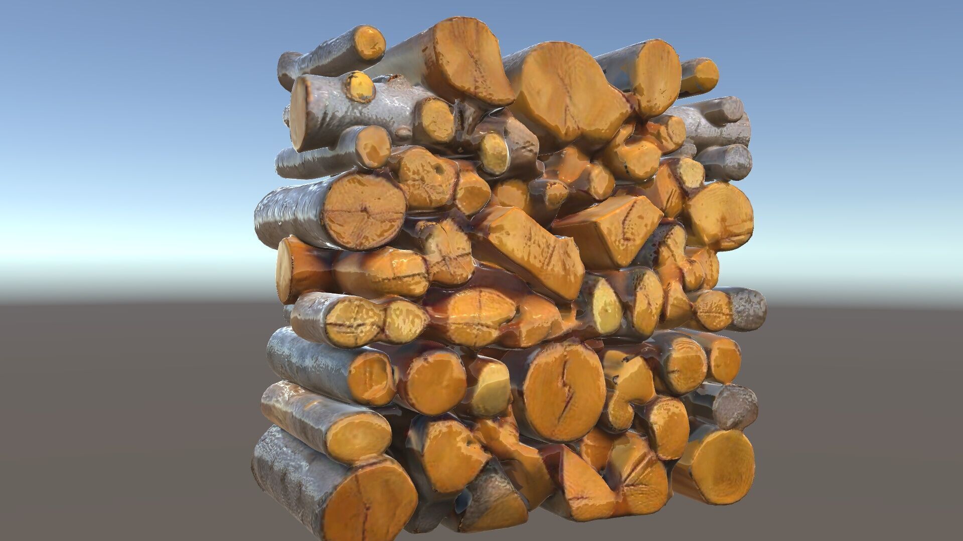 Stacked Wooden Logs Model Pack Low-poly 3D model_5