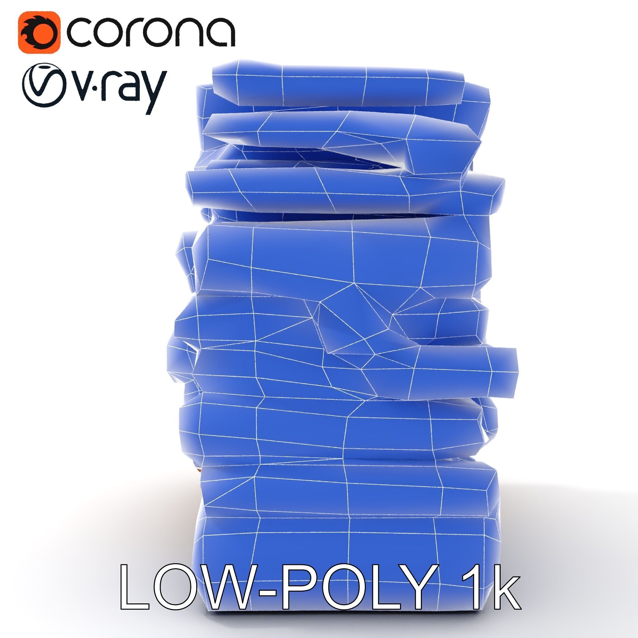 Stacked Wooden Logs Model Pack Low-poly 3D model_31