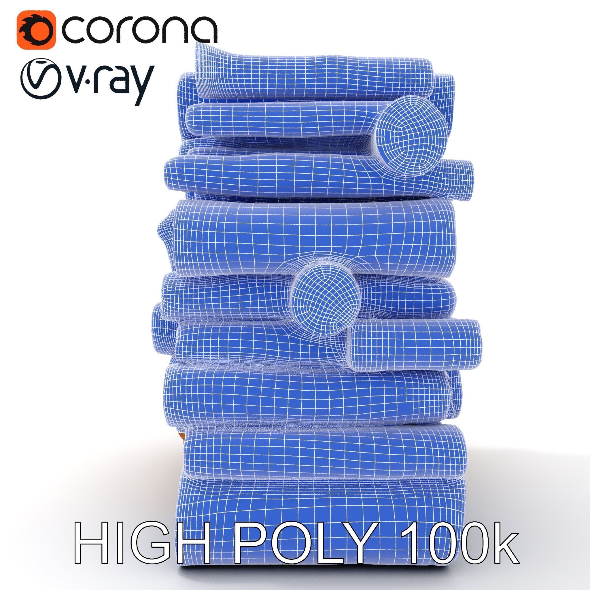 Stacked Wooden Logs Model Pack Low-poly 3D model_35