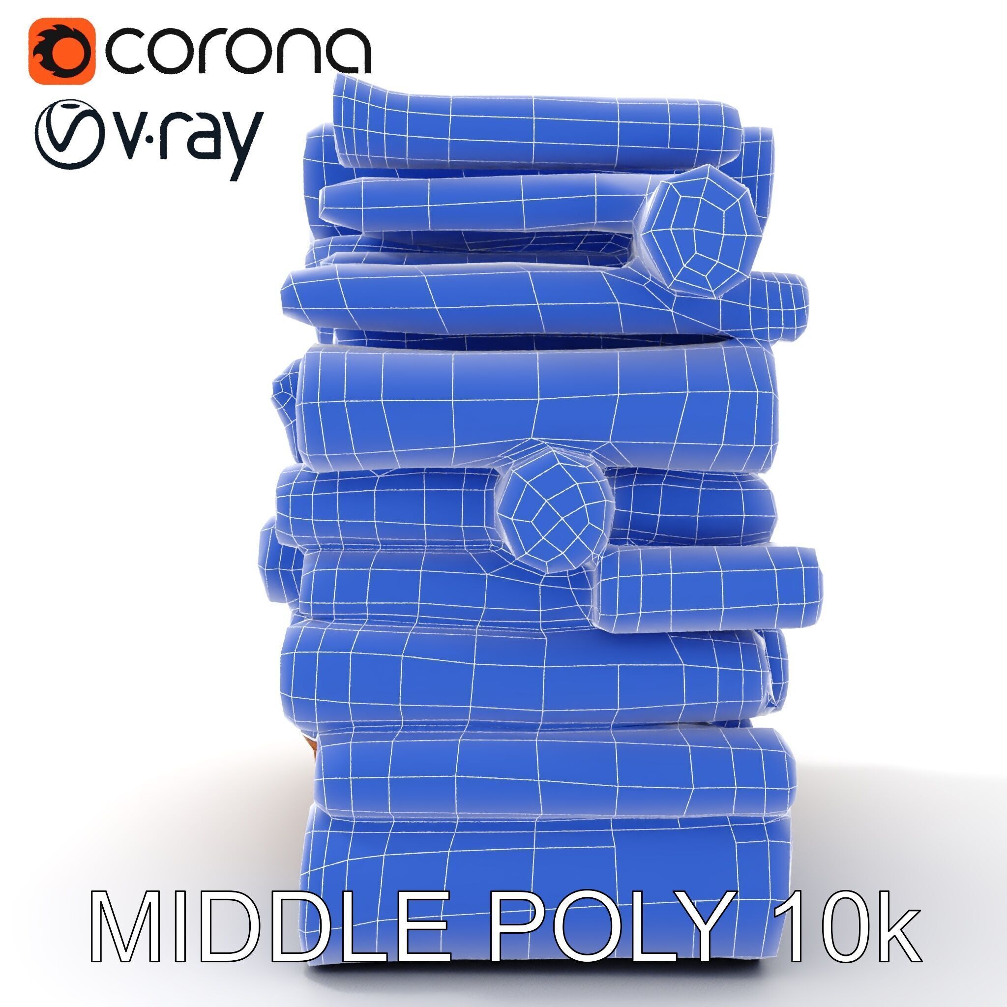 Stacked Wooden Logs Model Pack Low-poly 3D model_27