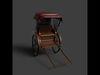 Chinese rickshaw  Low-poly 3D model_1