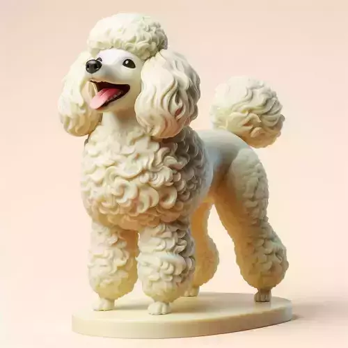 934Laughing Poodle Totem Full Body Colorful 3D Model