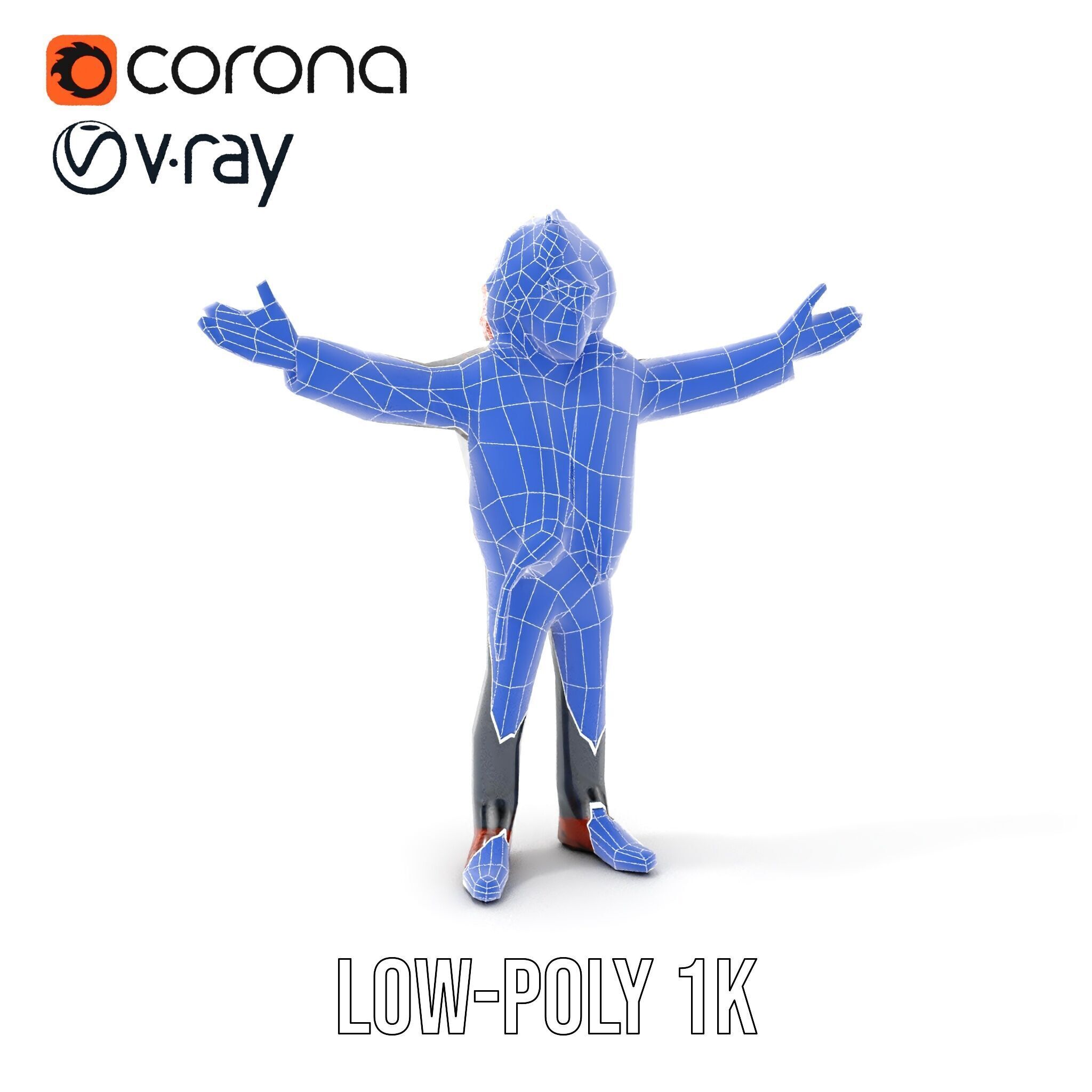 Rockstar D Model Rigged and Animated with Leather Jacket Low-poly 3D model_7