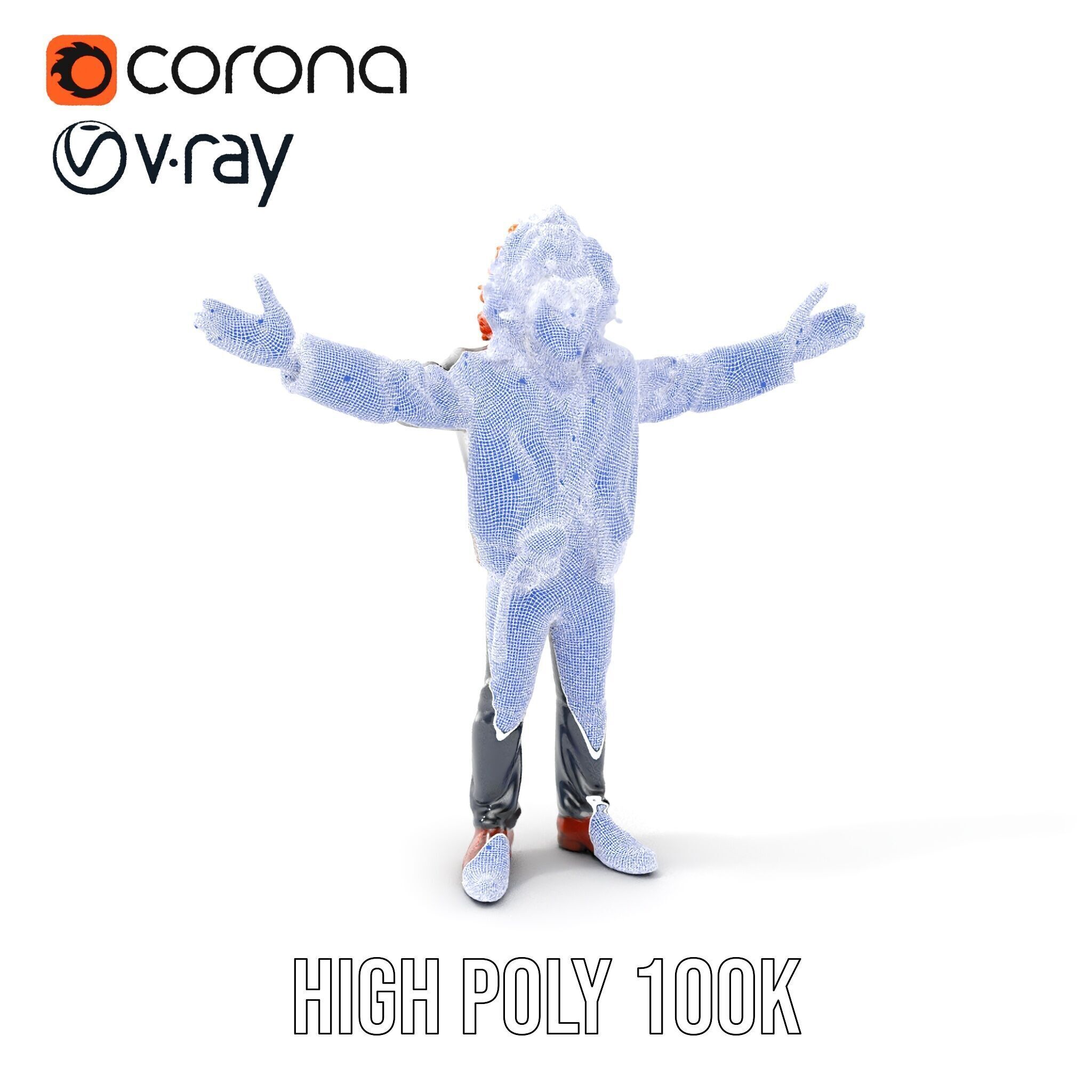 Rockstar D Model Rigged and Animated with Leather Jacket Low-poly 3D model_4