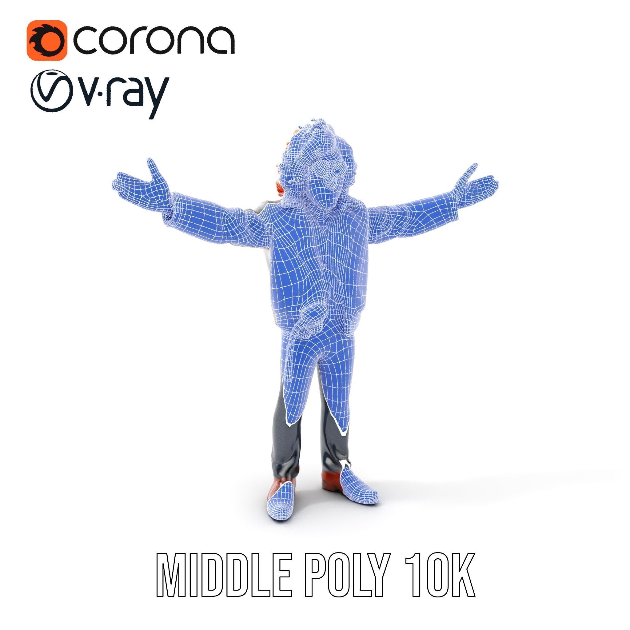 Rockstar D Model Rigged and Animated with Leather Jacket Low-poly 3D model_33