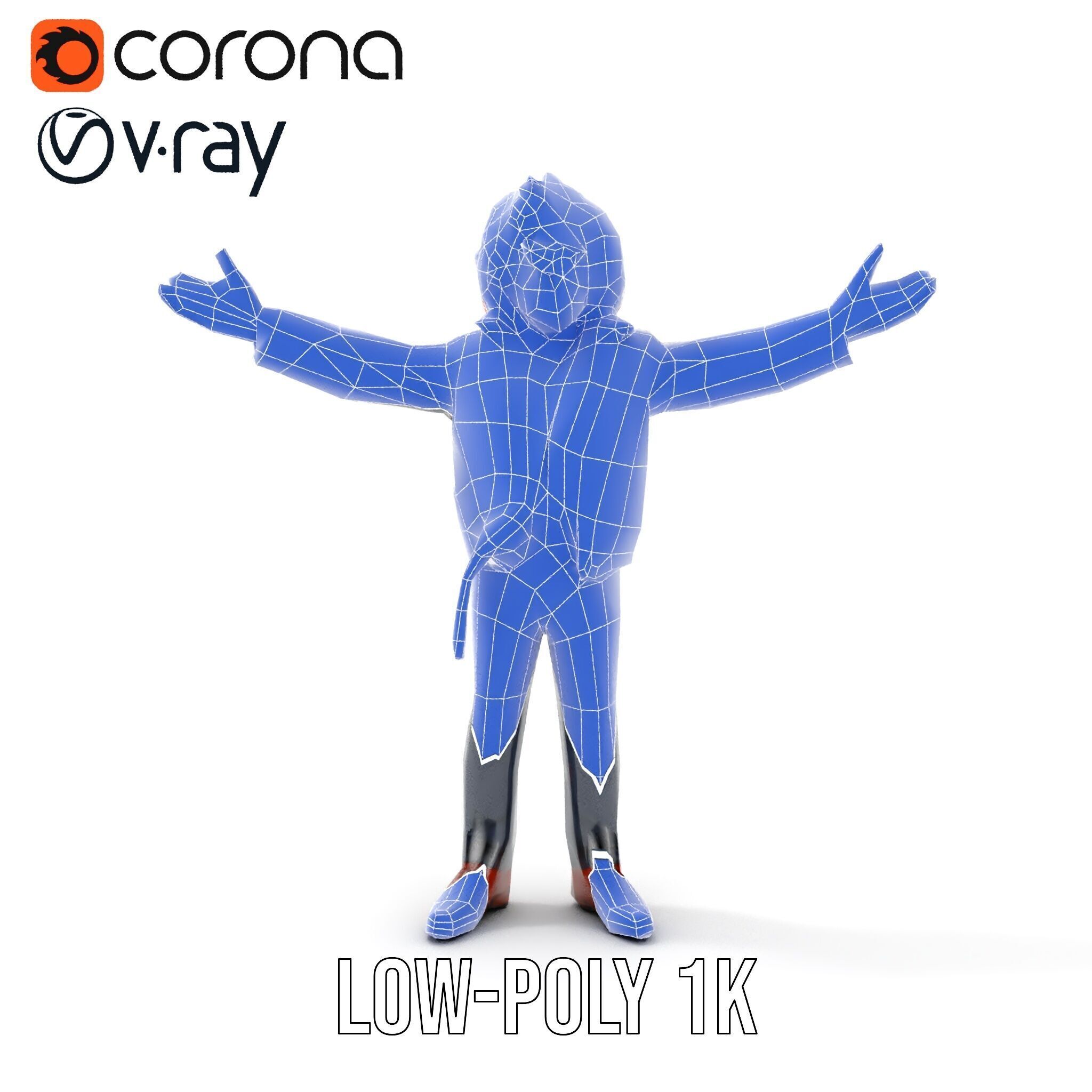 Rockstar D Model Rigged and Animated with Leather Jacket Low-poly 3D model_31