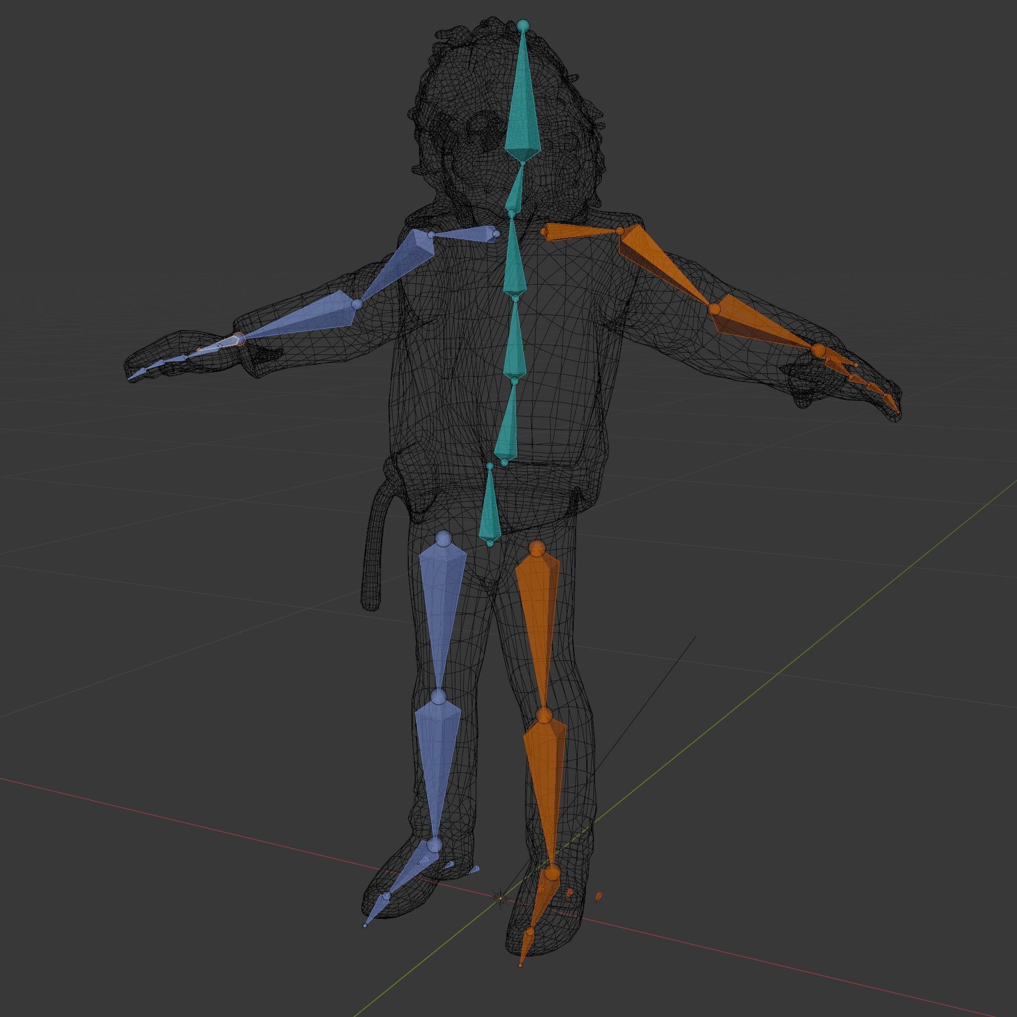 Rockstar D Model Rigged and Animated with Leather Jacket Low-poly 3D model_6