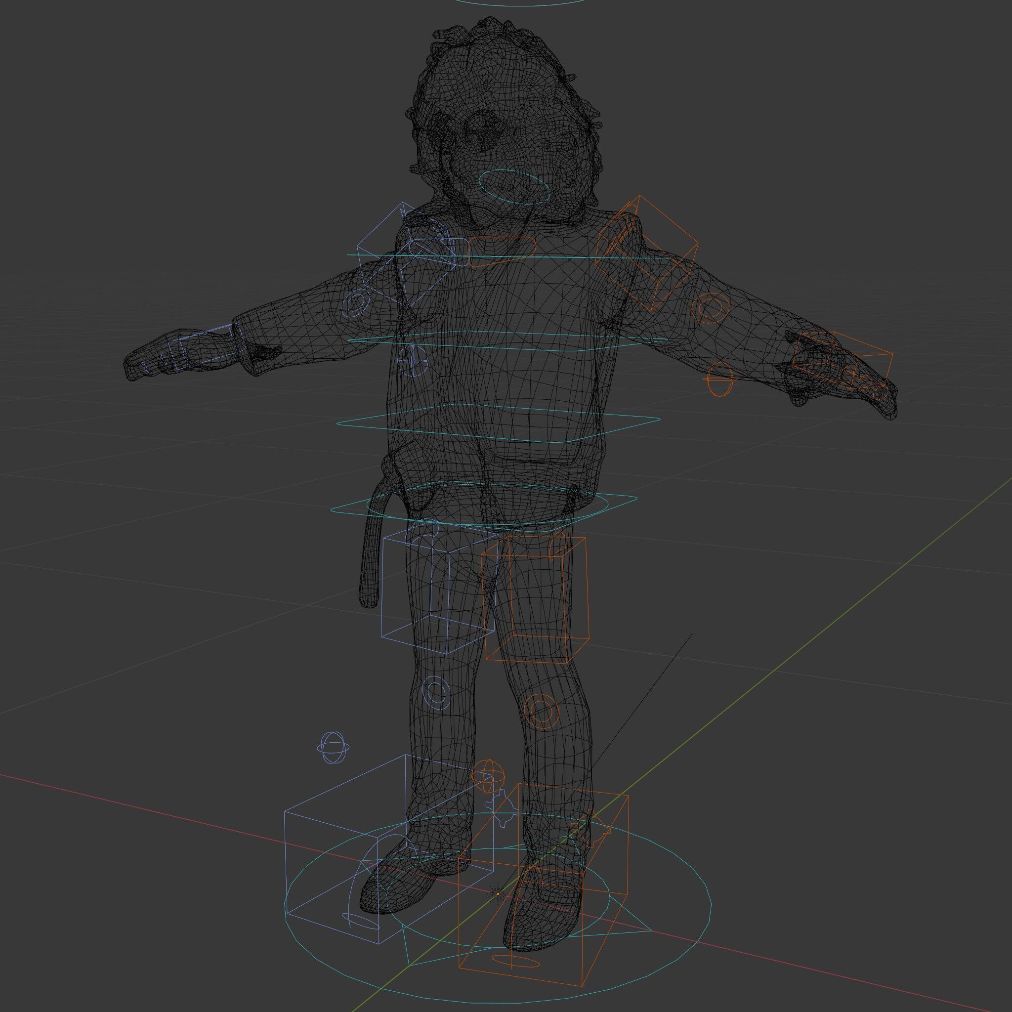 Rockstar D Model Rigged and Animated with Leather Jacket Low-poly 3D model_9